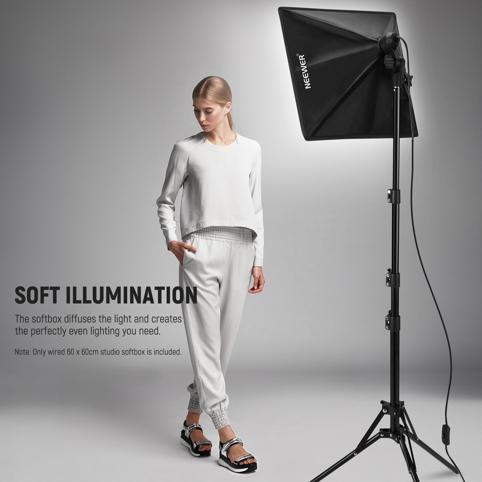 NEEWER SF4040/SF6060 Photography Softbox with E26 Socket & Diffuser
