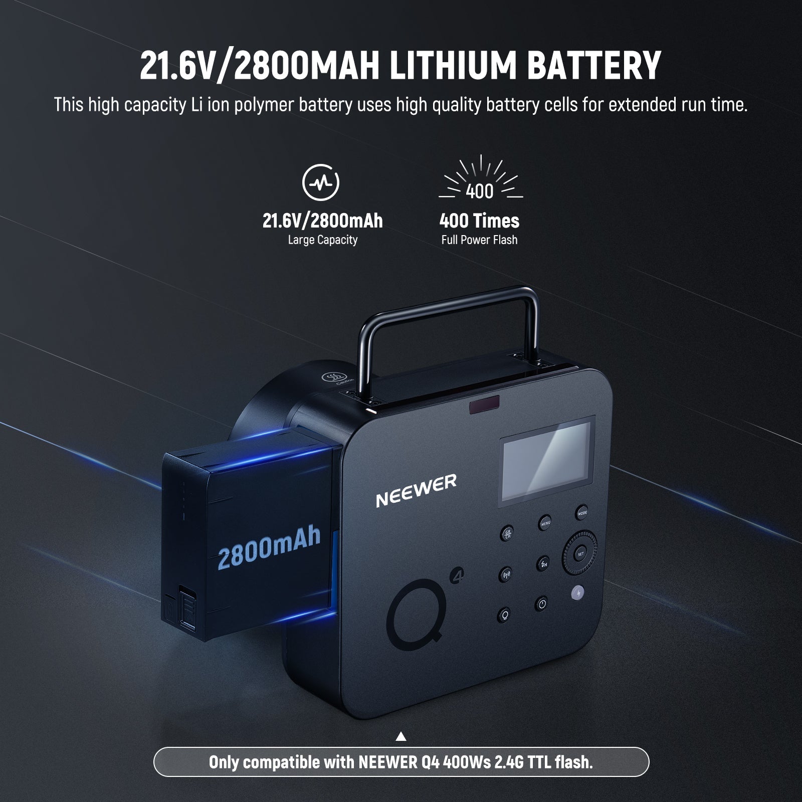 NEEWER NB-Q4 2800mAh Lithium Battery for Q4/Q4PRO Flash