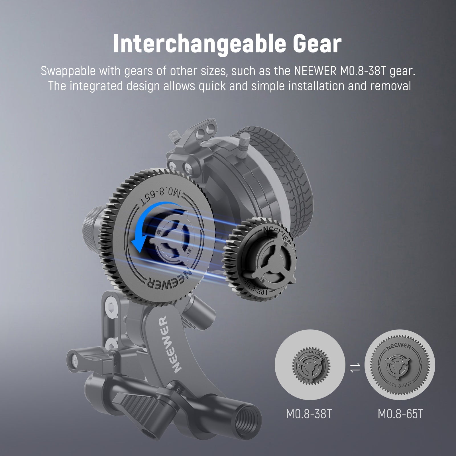 NEEWER PG007/PG006 M0.8-65T/38T Gear for Follow Focus