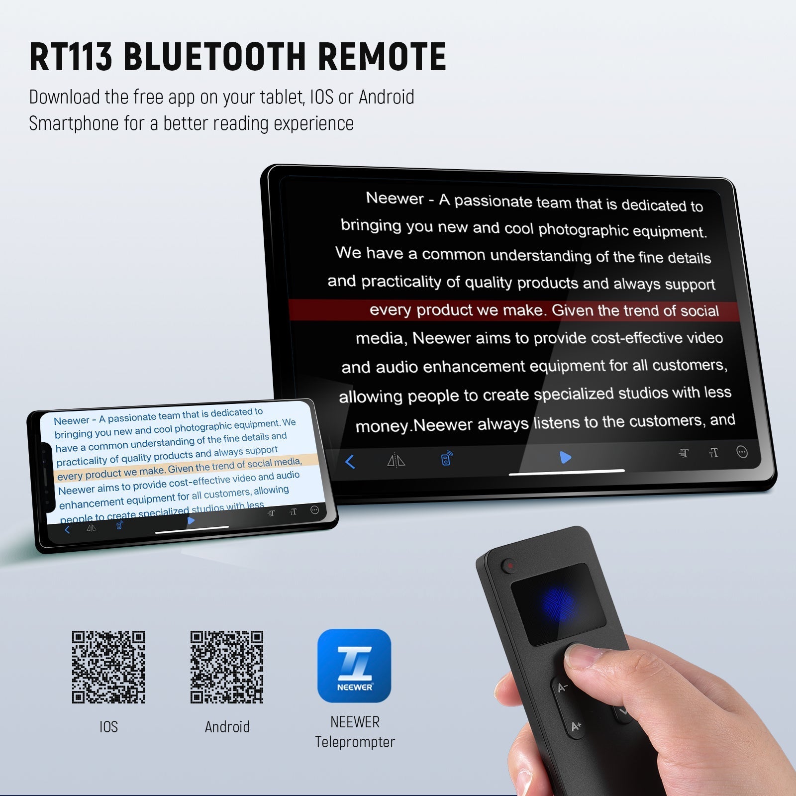NEEWER RT113 Remote Control for NEEWER Teleprompter App
