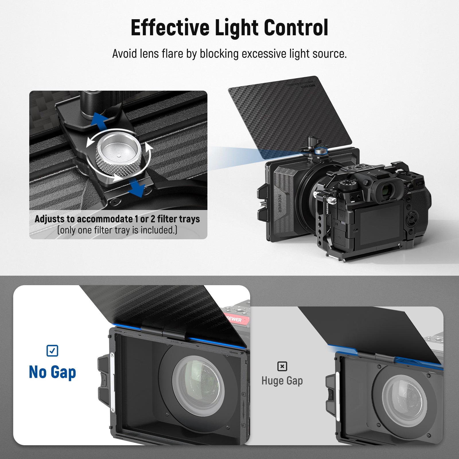NEEWER PG002 Mini Matte Box with a 4"x5.65" Filter Tray