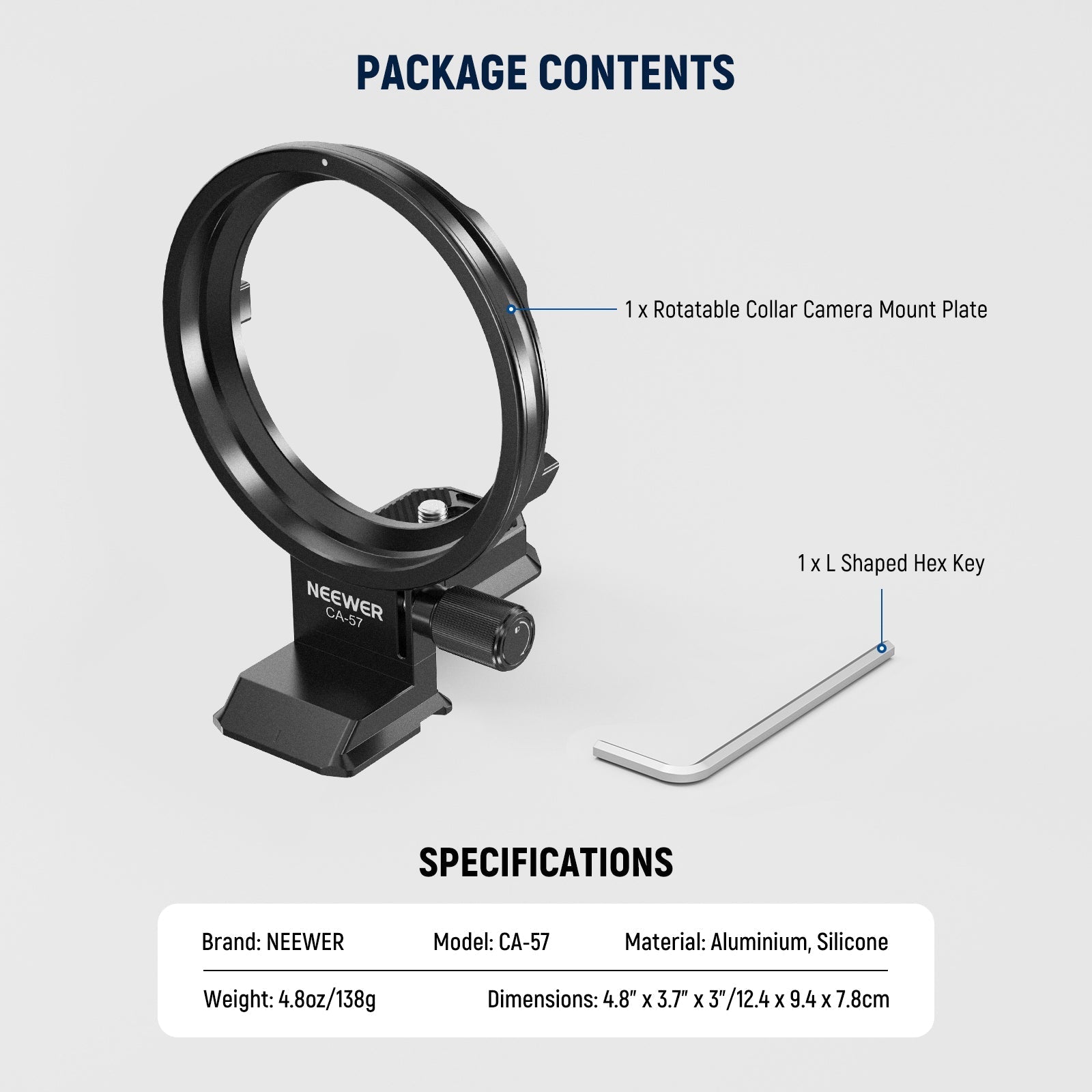 NEEWER Rotatable Camera Lens Collar for Camera