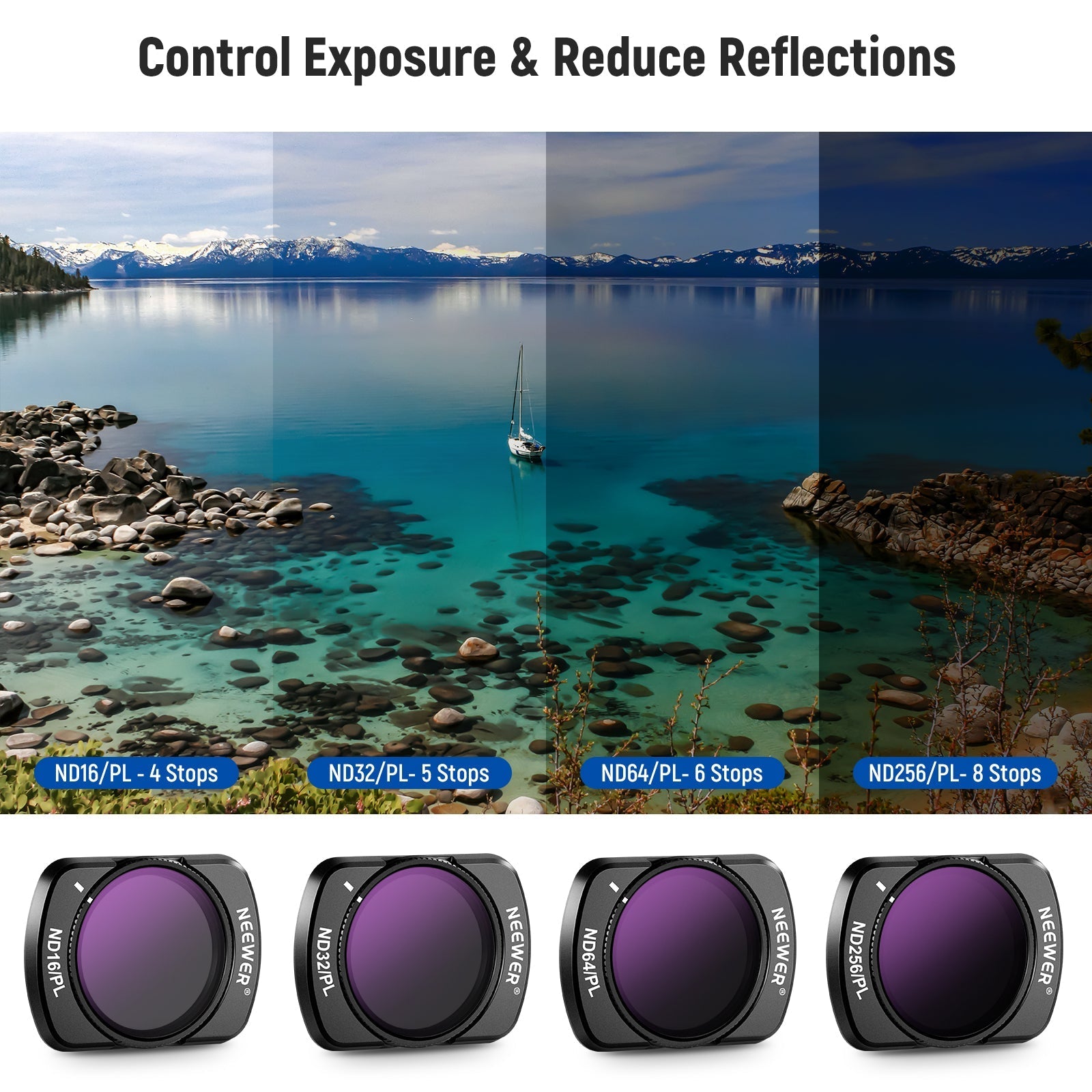 NEEWER FL-P7 Magnetic ND/PL/UV/CPL Filter Set for Pocket 3 / Pocket 4 & Xtra Muse