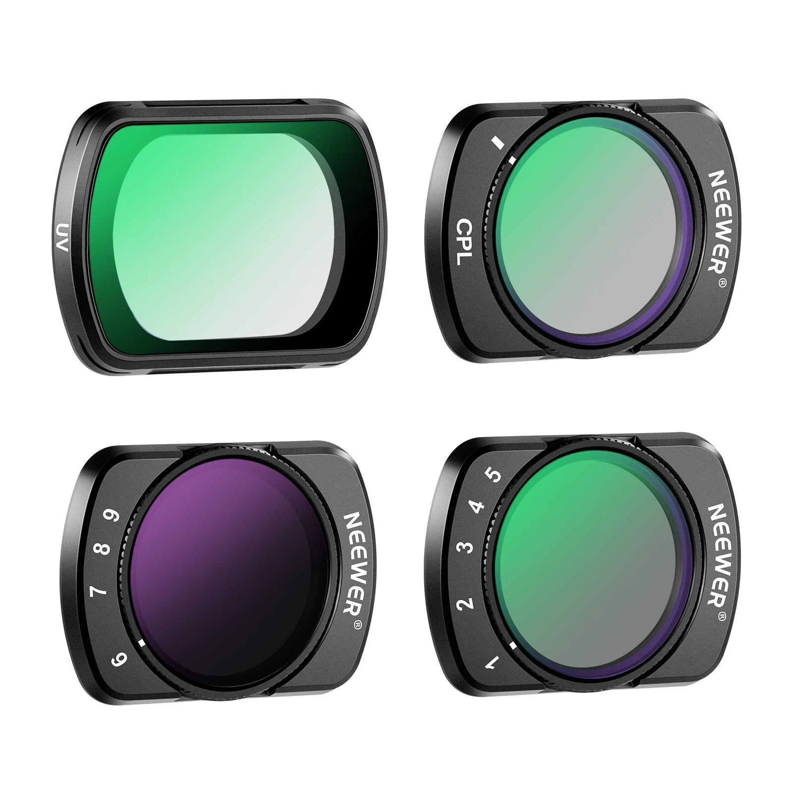 NEEWER FL-P9 4-Pack Magnetic Variable ND Filter Set for DJI Osmo Pocket 3 / Pocket 4 & Xtra Muse