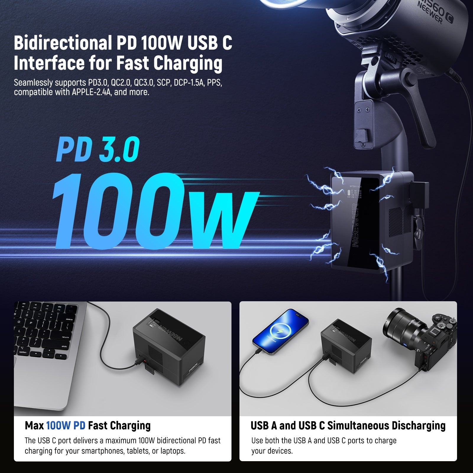 NEEWER V Mount Battery PS150E 10350mAh 150Wh
