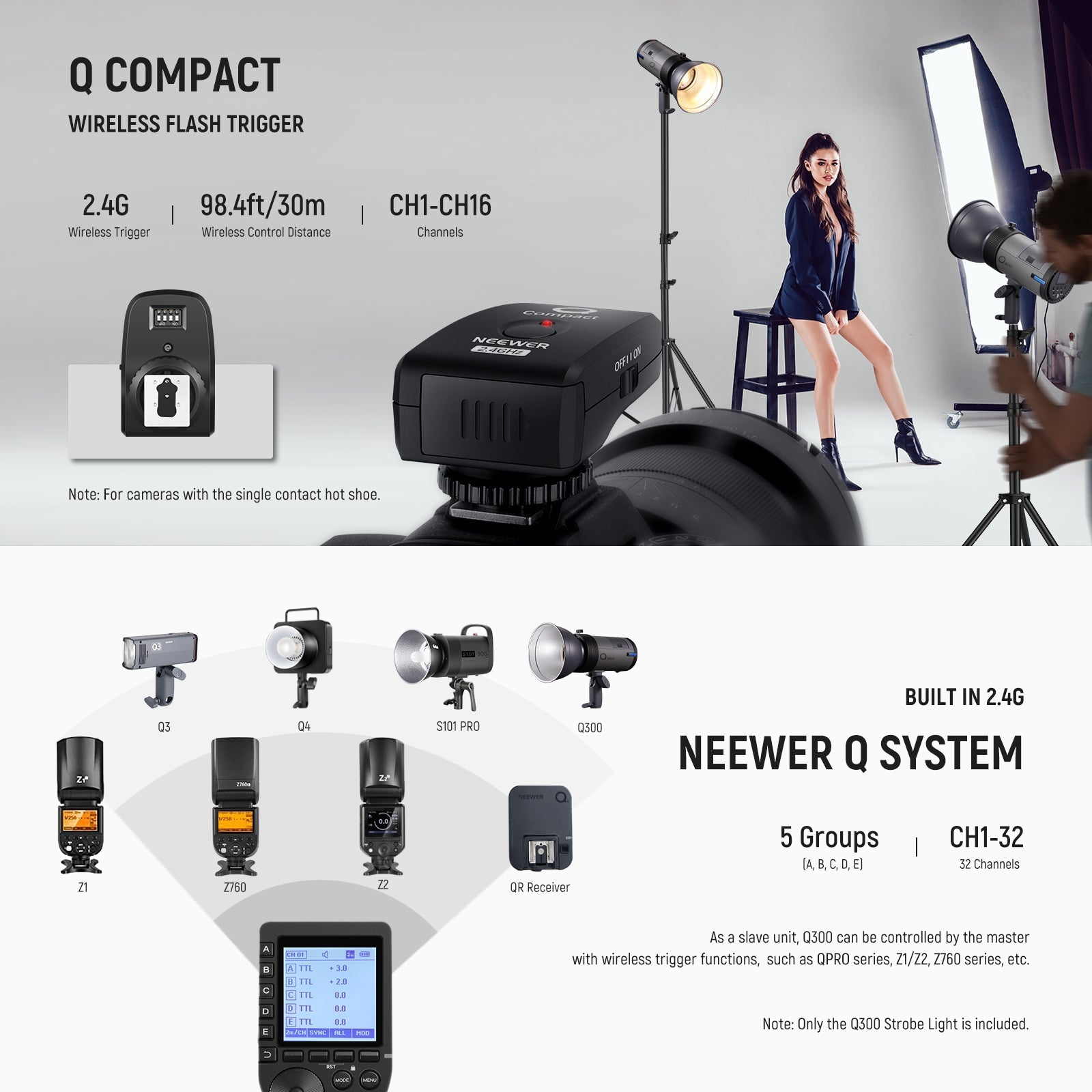 NEEWER Q300 300Ws 2.4G Outdoor Flash