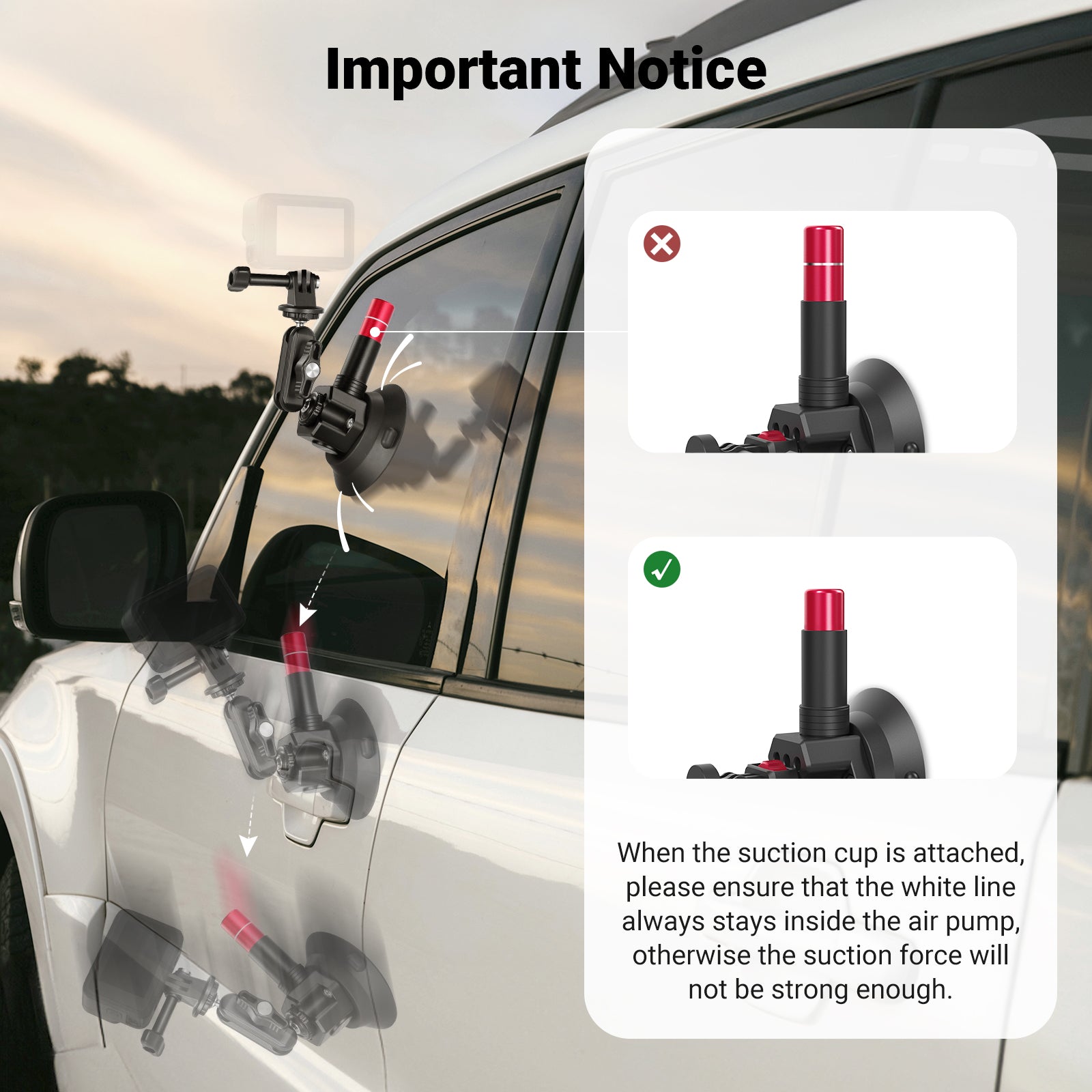 NEEWER CA065 Triple Suction Cup Car Mount