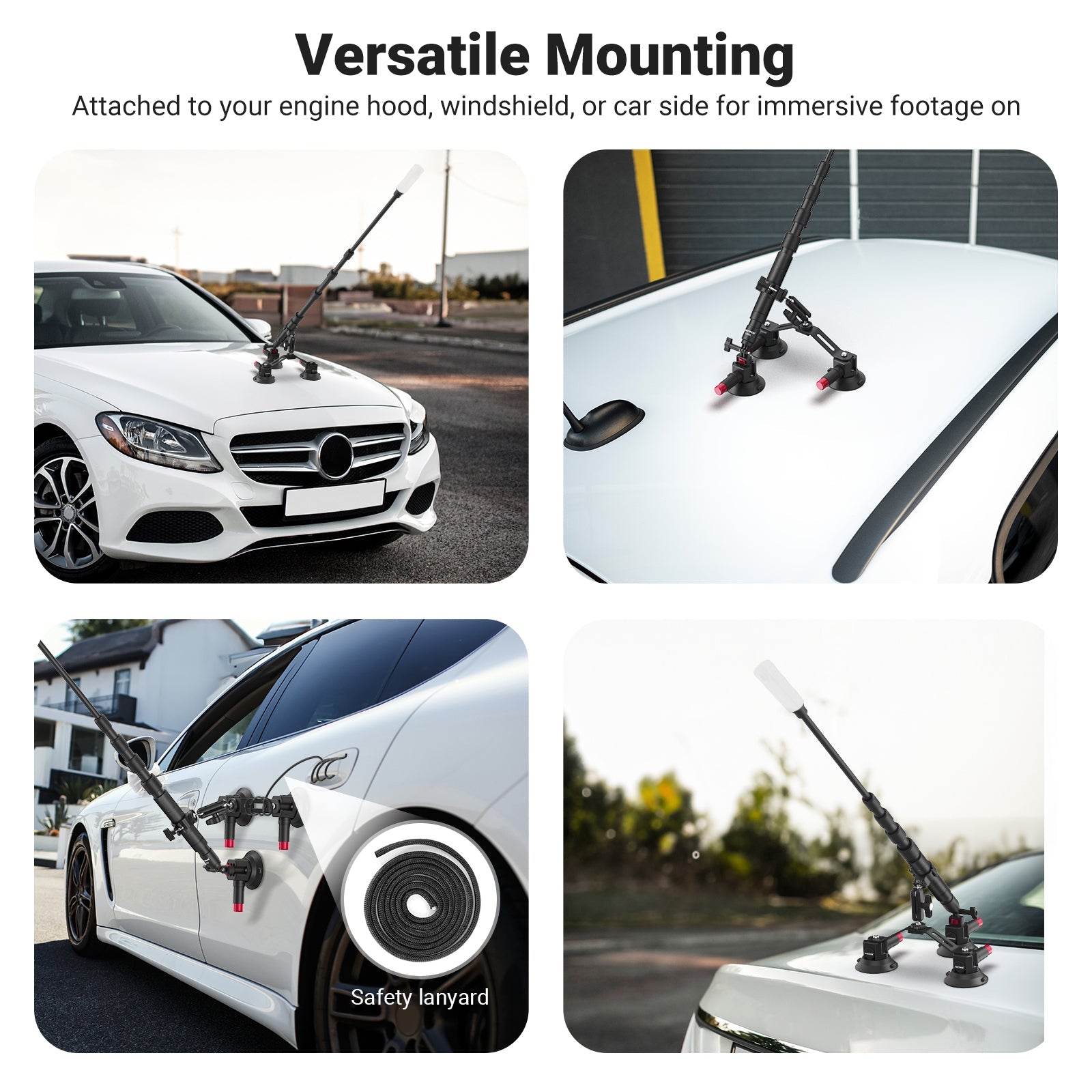 NEEWER CA065 Triple Suction Cup Car Mount