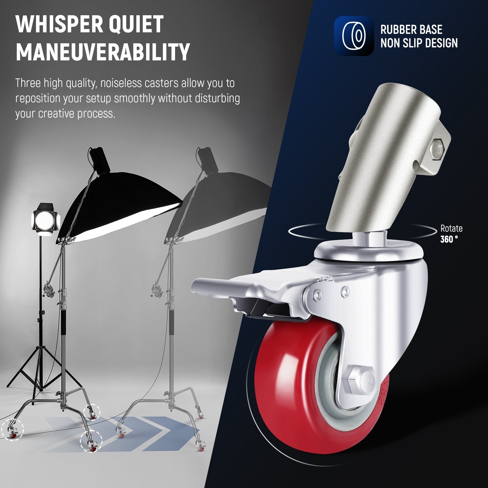 NEEWER Pro 330cm Stainless Steel C Stand with Boom Arm