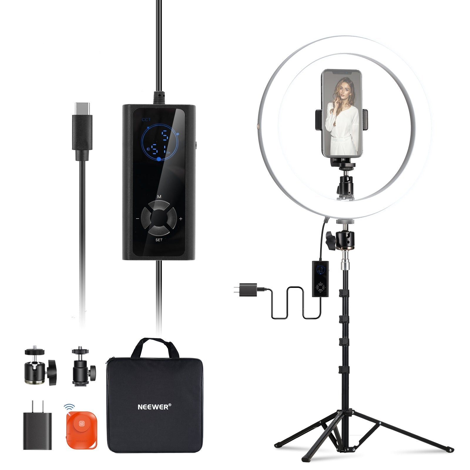 NEEWER RH12B 12" 24W High Power LED Ring Light