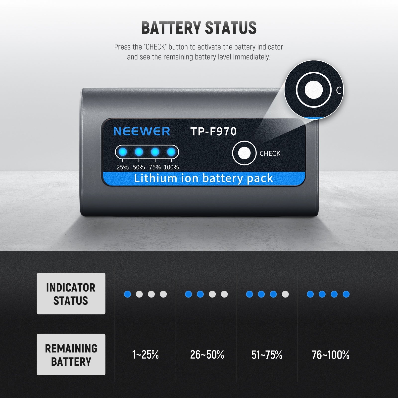 NEEWER TP-F970 Replacement For NP-F970 Battery 10500mAh