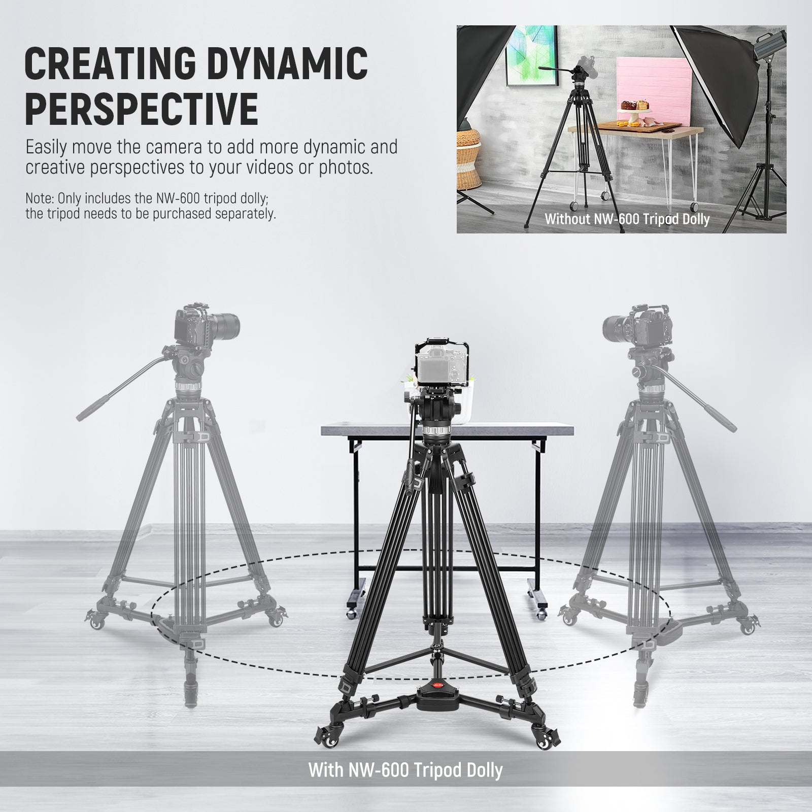 NEEWER Heavy Duty Photography Tripod Dolly