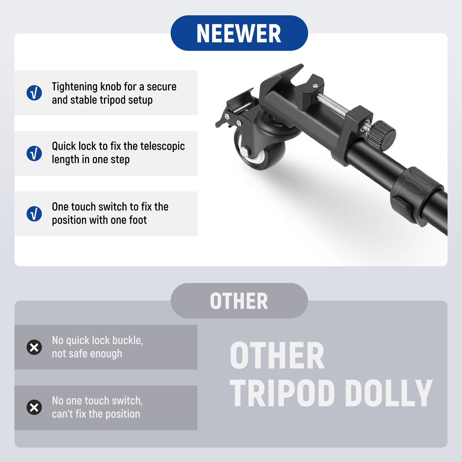 NEEWER Heavy Duty Photography Tripod Dolly