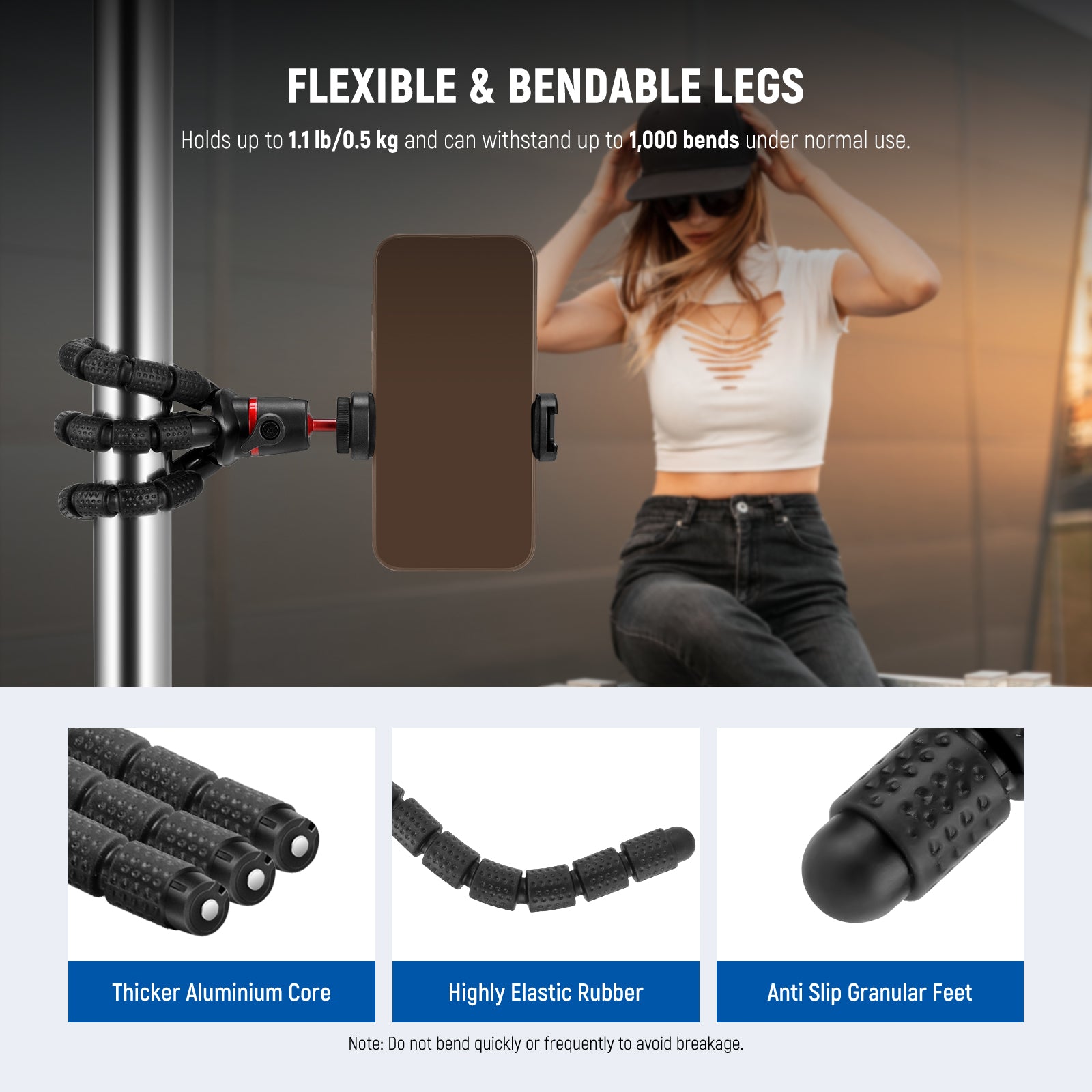 NEEWER T72 Mini Flexible Tripod with Remote