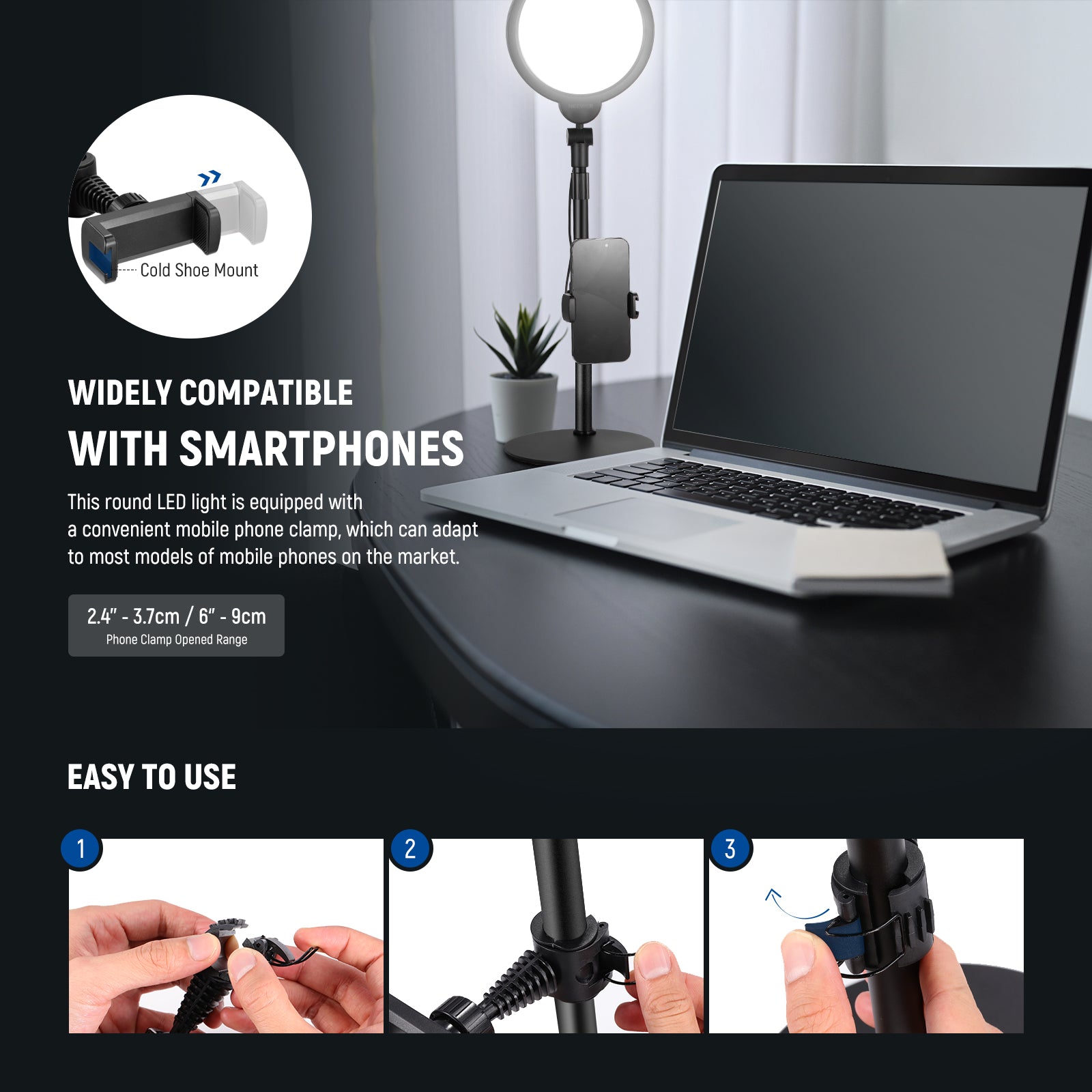 NEEWER BASICS R06 7" Desktop Phone Selfie Round LED Light Kit