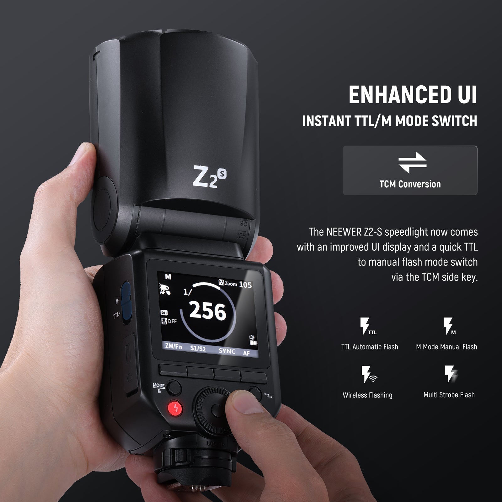 NEEWER Z2 3000mAh Battery TTL Round Head Flash Speedlite