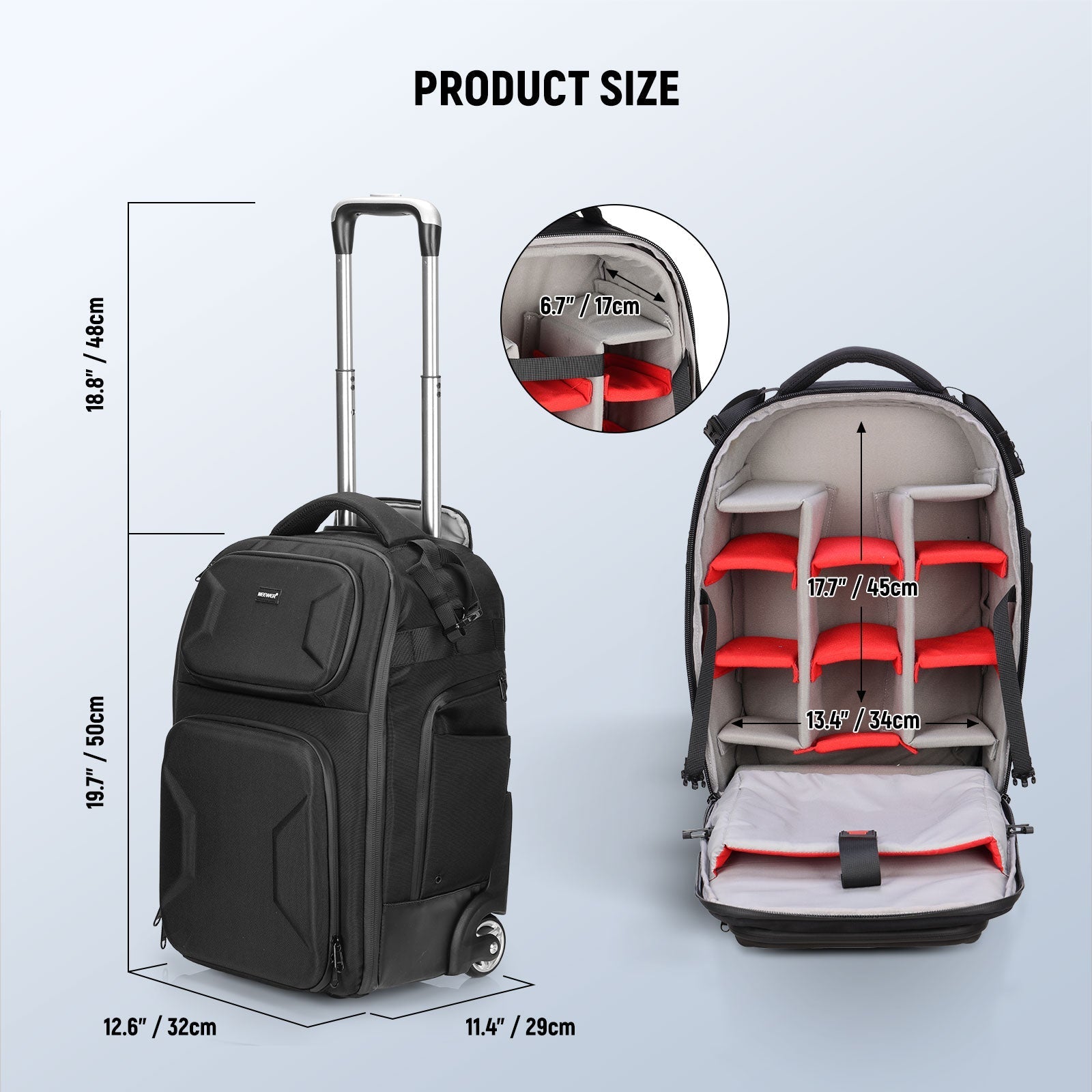 NEEWER PB027 Carry On Camera Roller Bag