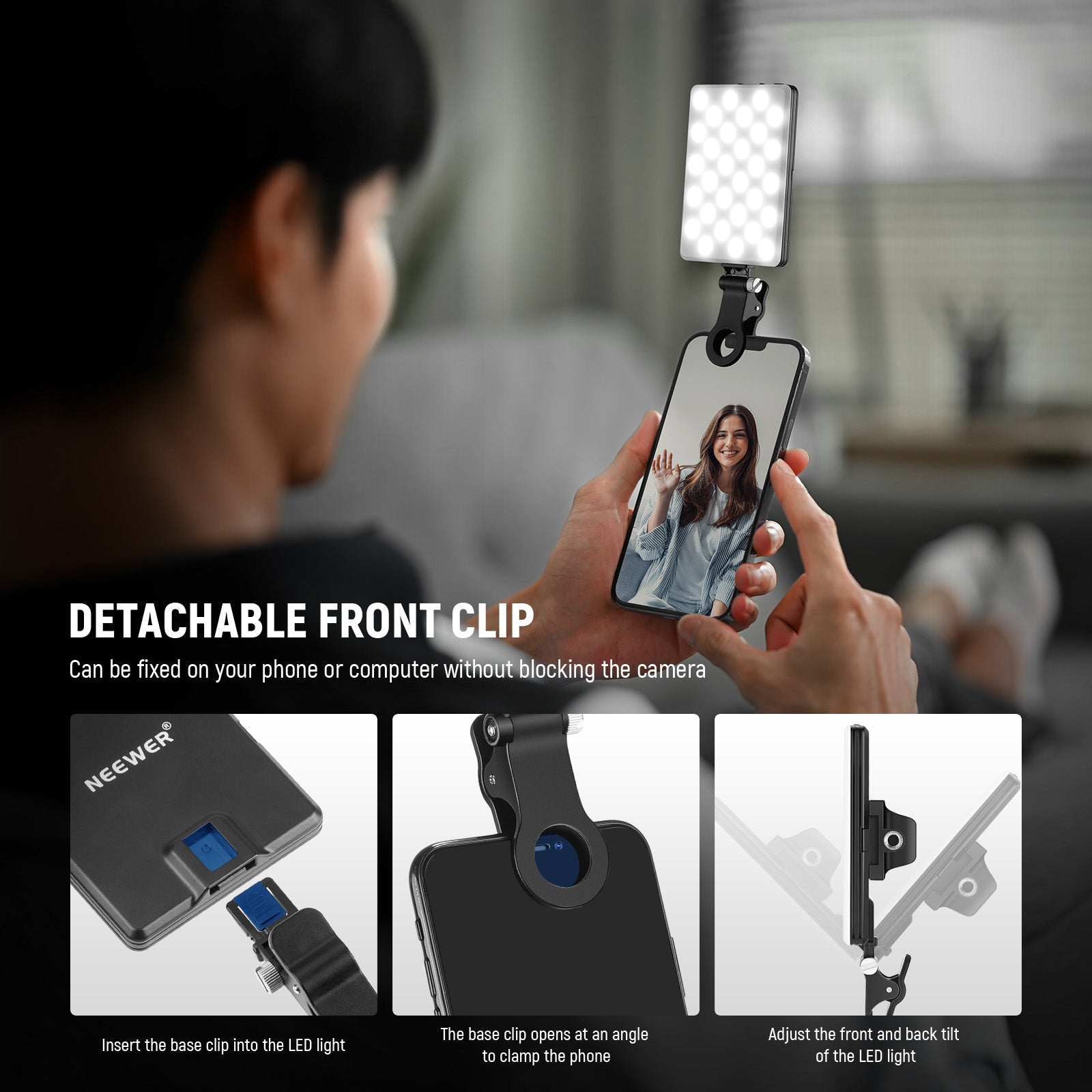 NEEWER BASICS NL-60AI Selfie Light with Phone Clip
