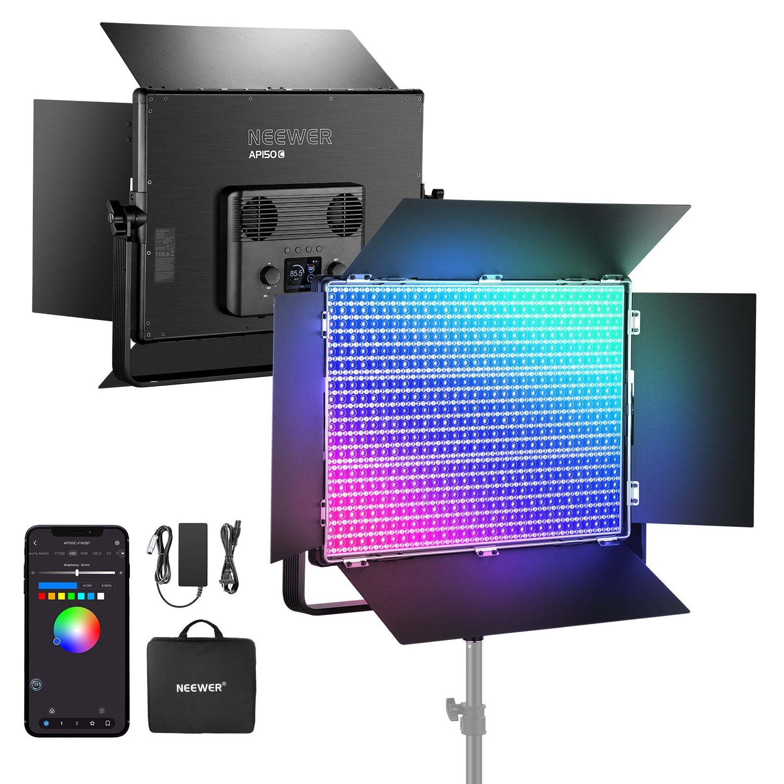NEEWER AP150C 150W RGB LED Panel Video Light Kit
