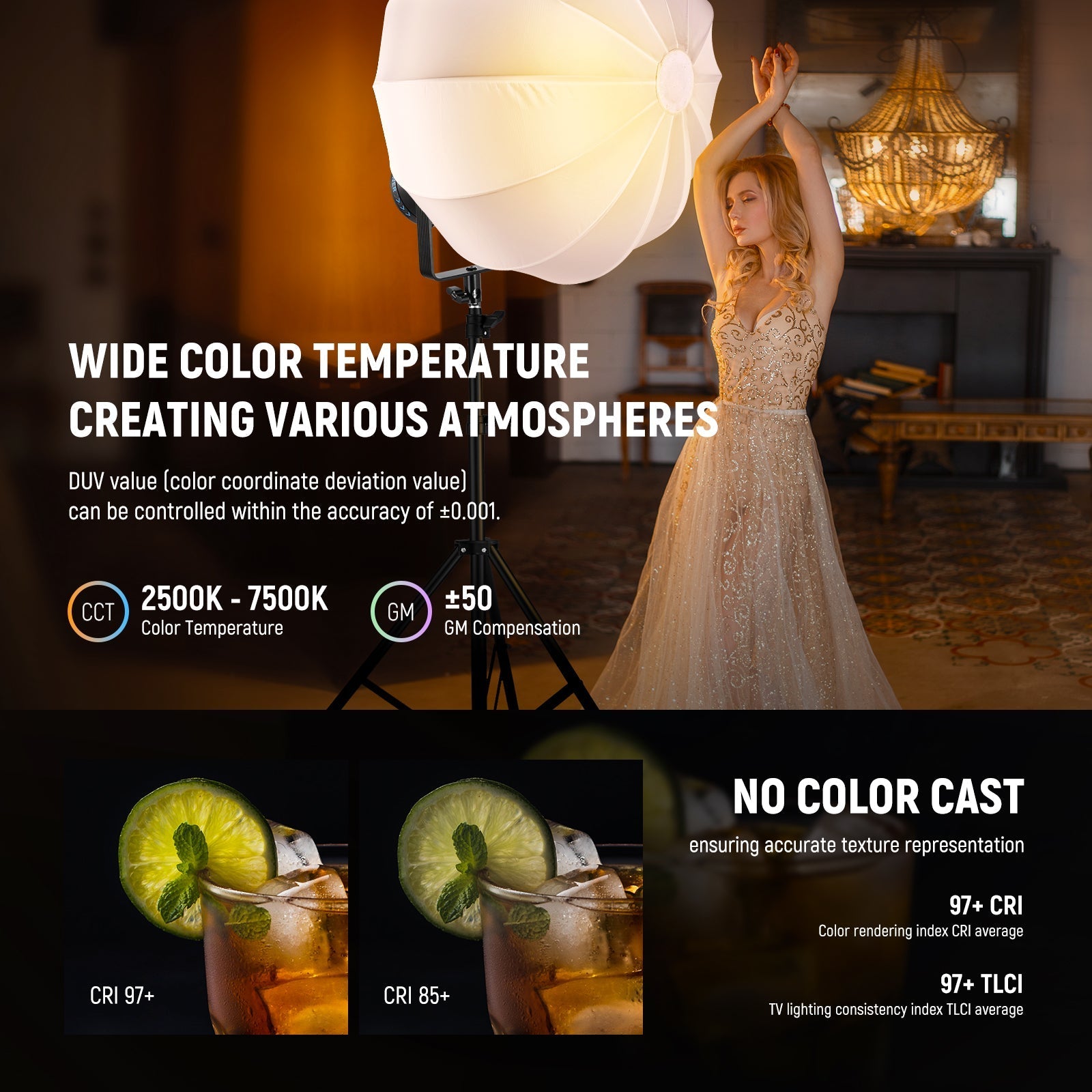 NEEWER CB300C 300W COB RGBWW LED Video Light