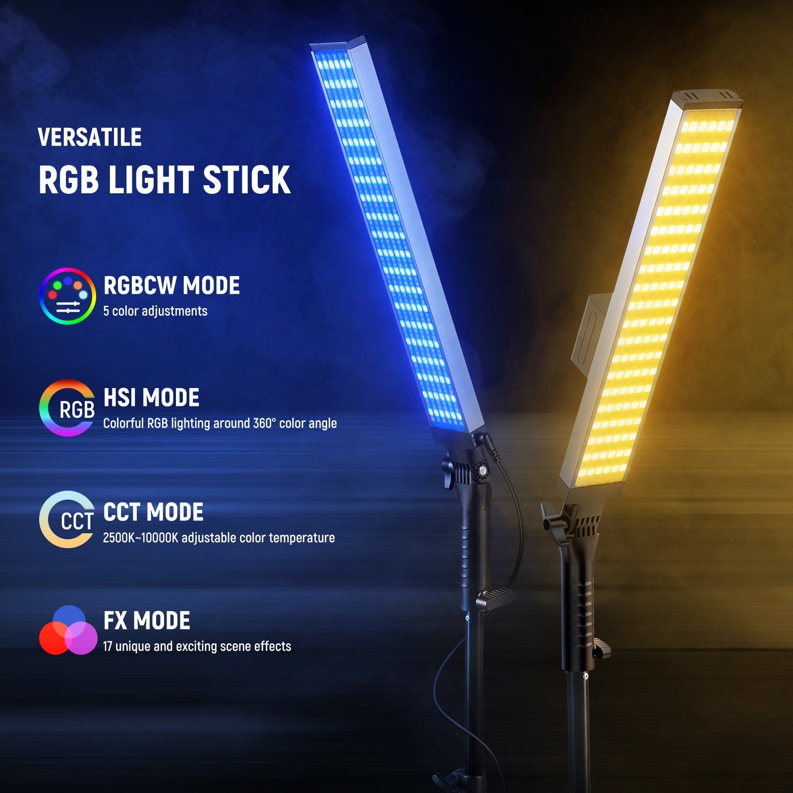 NEEWER BH20C 21W RGB LED Video Light Stick Kit