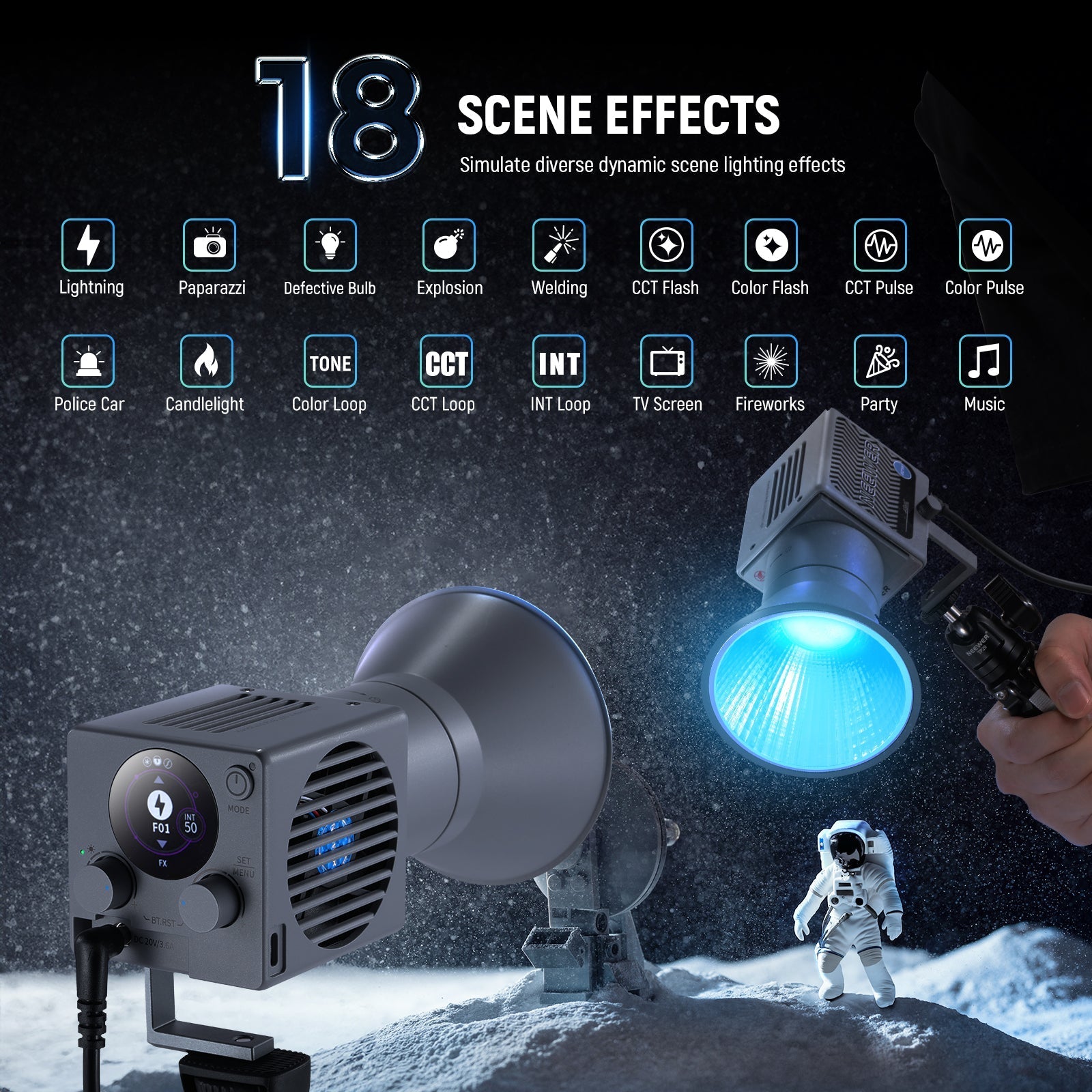 NEEWER HS60C 60W Portable RGB LED Video Light