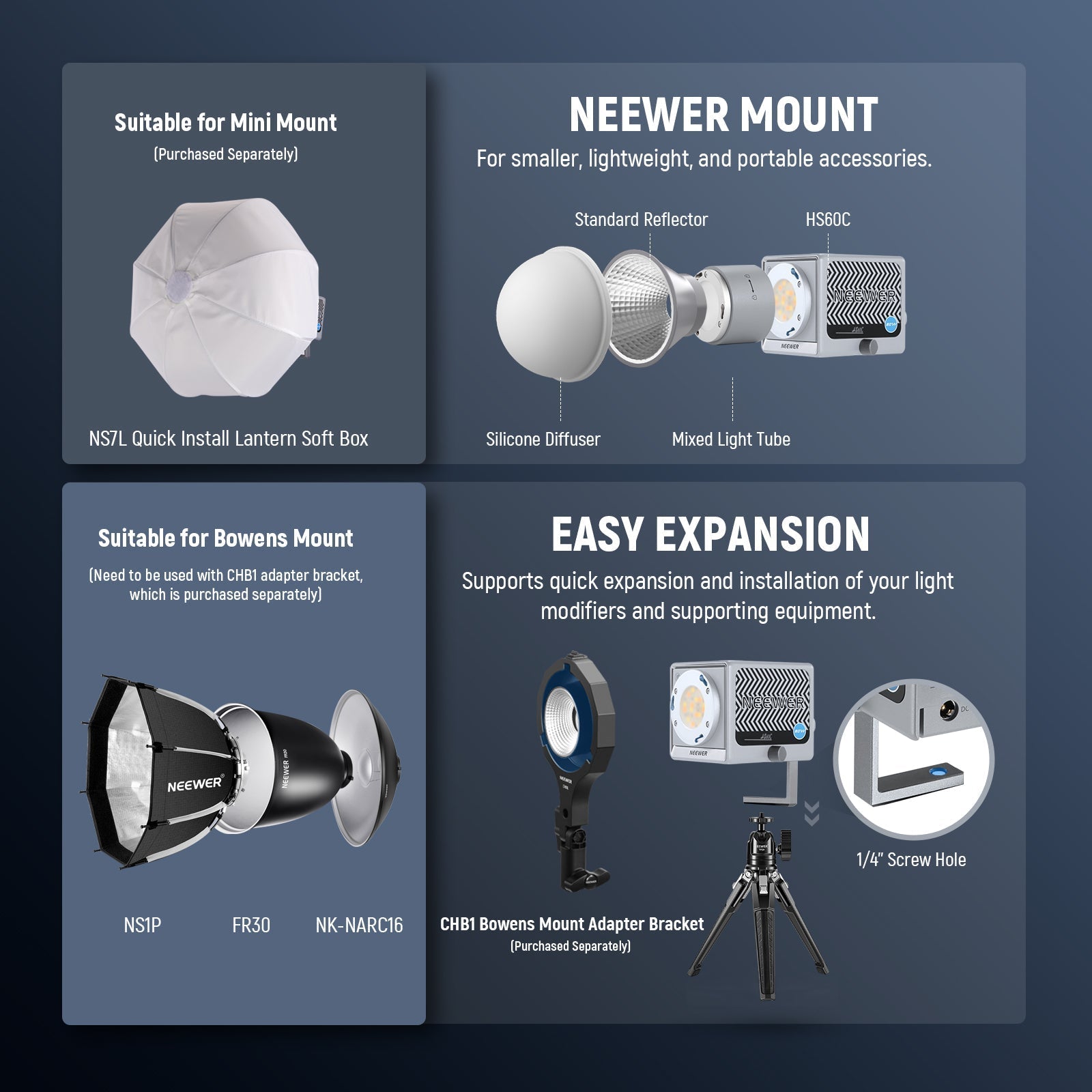 NEEWER HS60C 60W Portable RGB LED Video Light