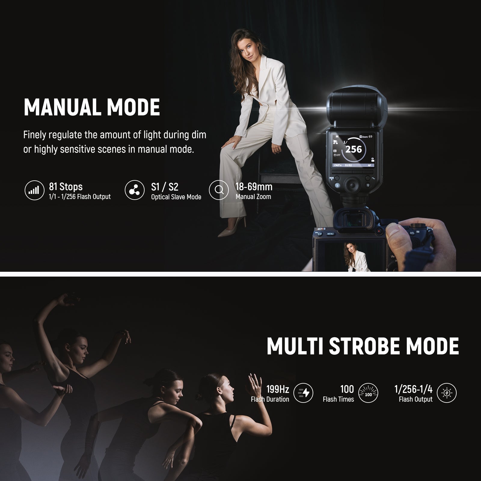 NEEWER Z2 3000mAh Battery TTL Round Head Flash Speedlite
