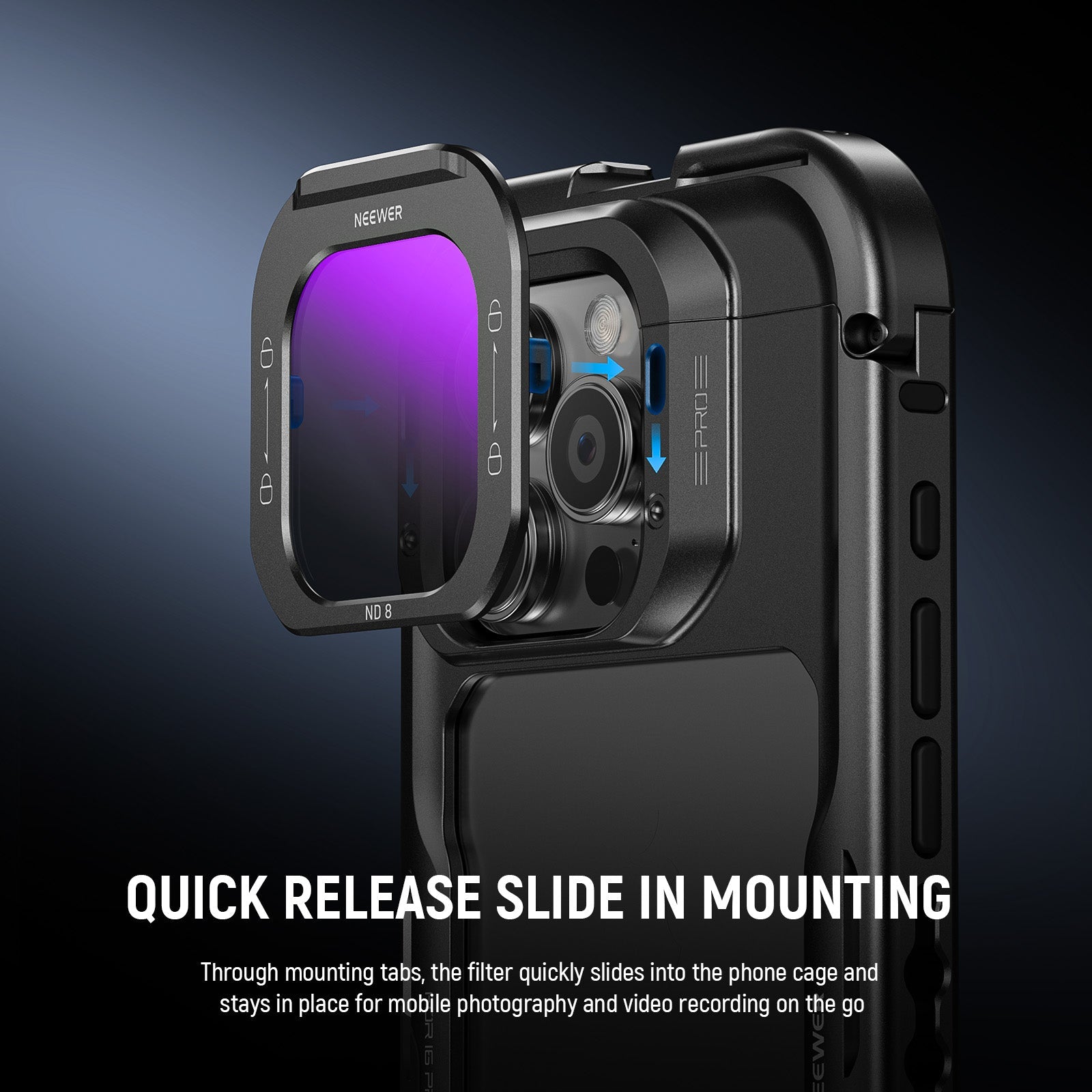 NEEWER ND8/ND16/ND32/ND64 Phone Lens Filter For iPhone PA073/PA074 Cage