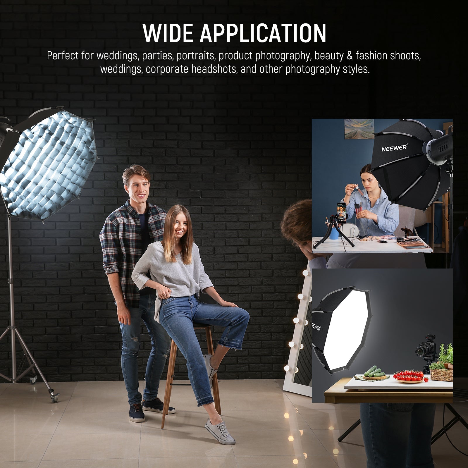 NEEWER 45CM/65CM/90CM Quick Release Octagonal Softbox