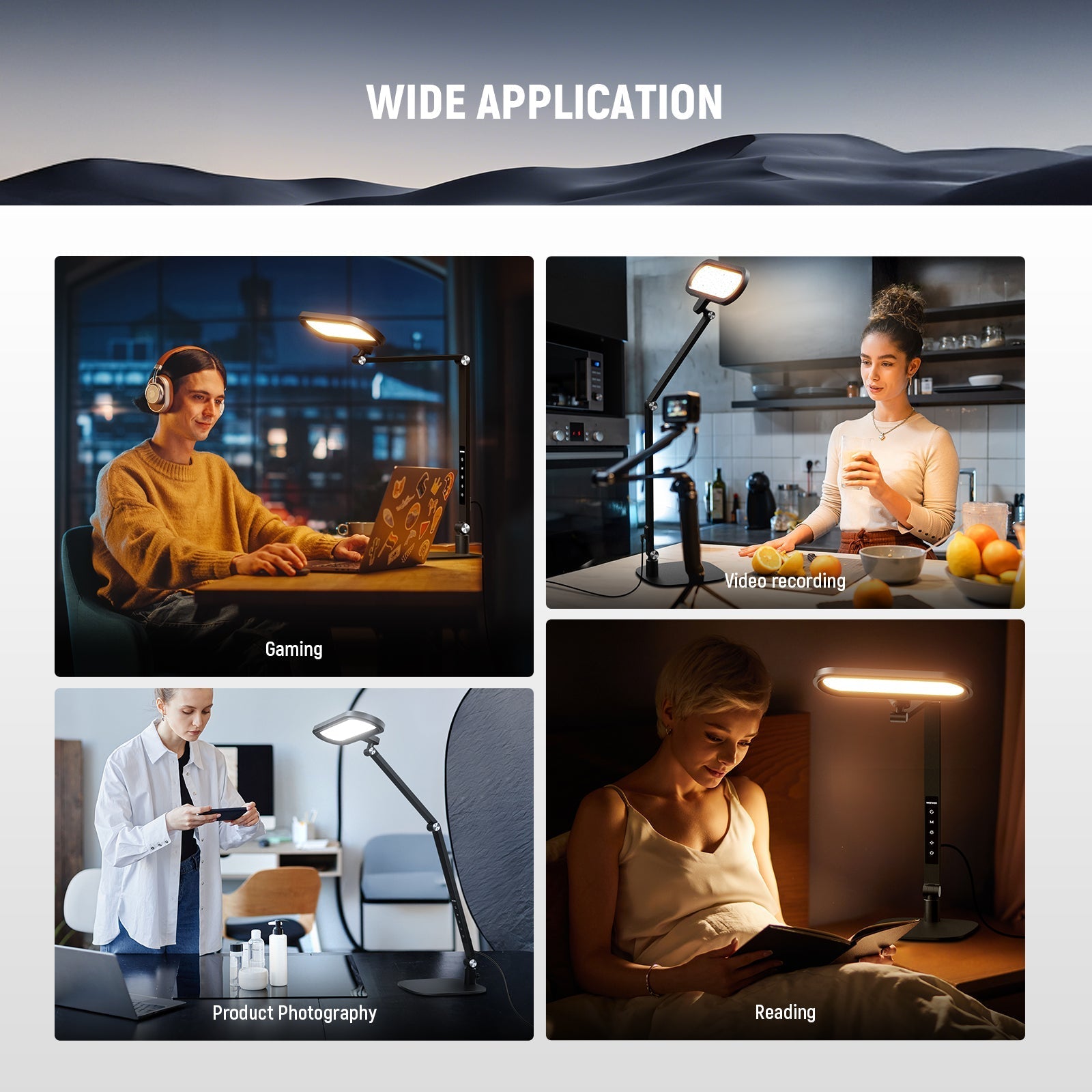 NEEWER BASICS FR16 16W LED Foldable Desk Lamp