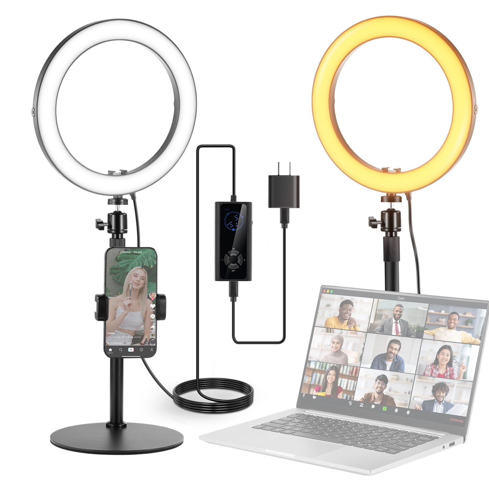 NEEWER High Power Bi-Color Desk Ring Light