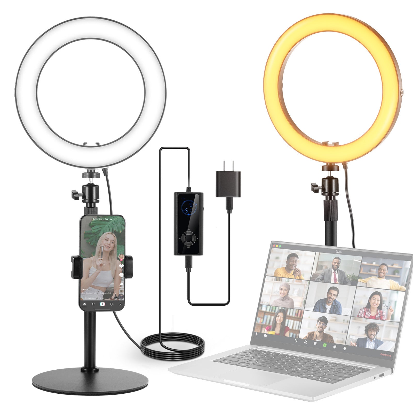 NEEWER High Power Bi-Color Desk Ring Light