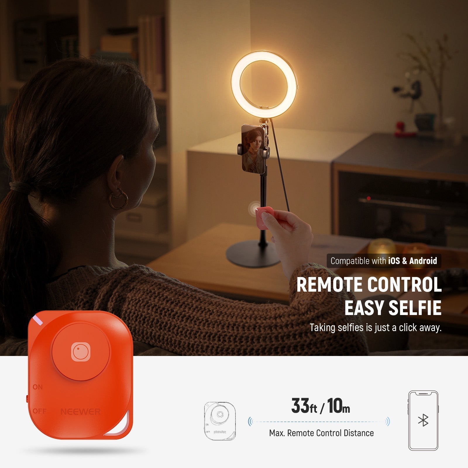 NEEWER High Power Bi-Color Desk Ring Light