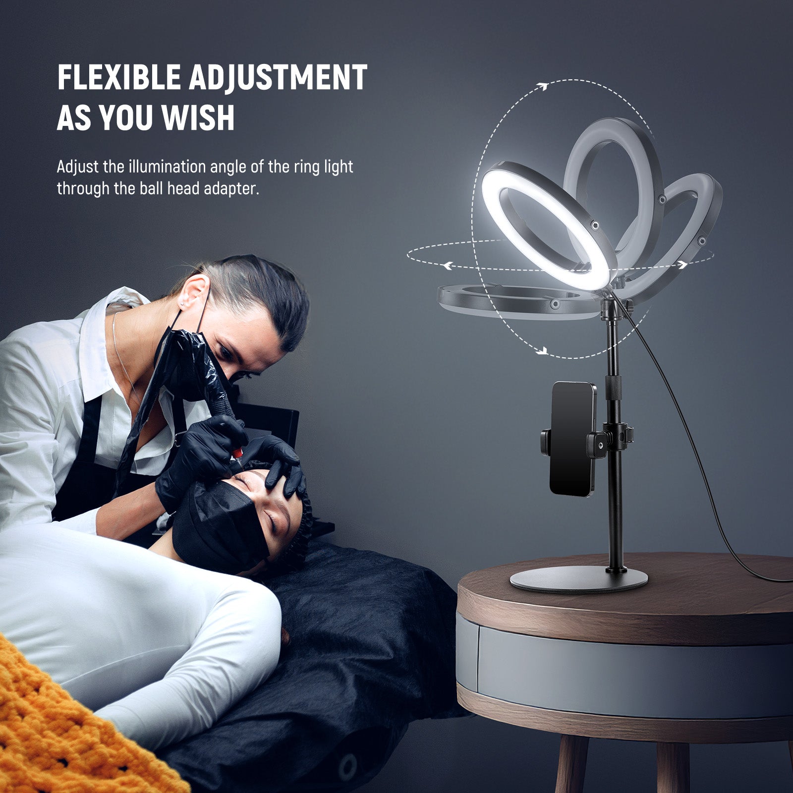NEEWER High Power Bi-Color Desk Ring Light