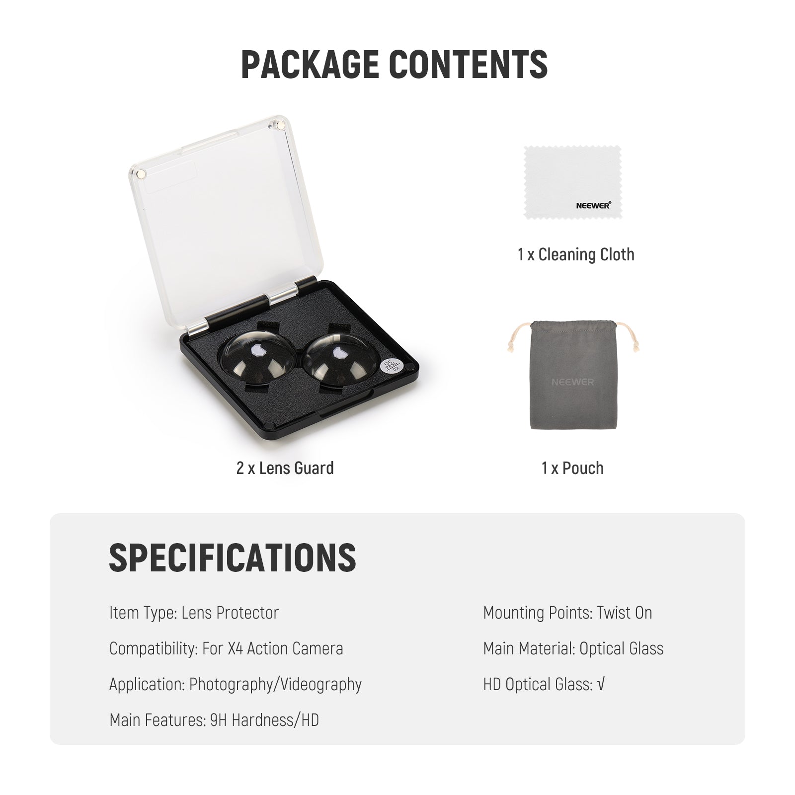 NEEWER LPC01/LPC02 Lens Protectors For Insta360 X4/X5
