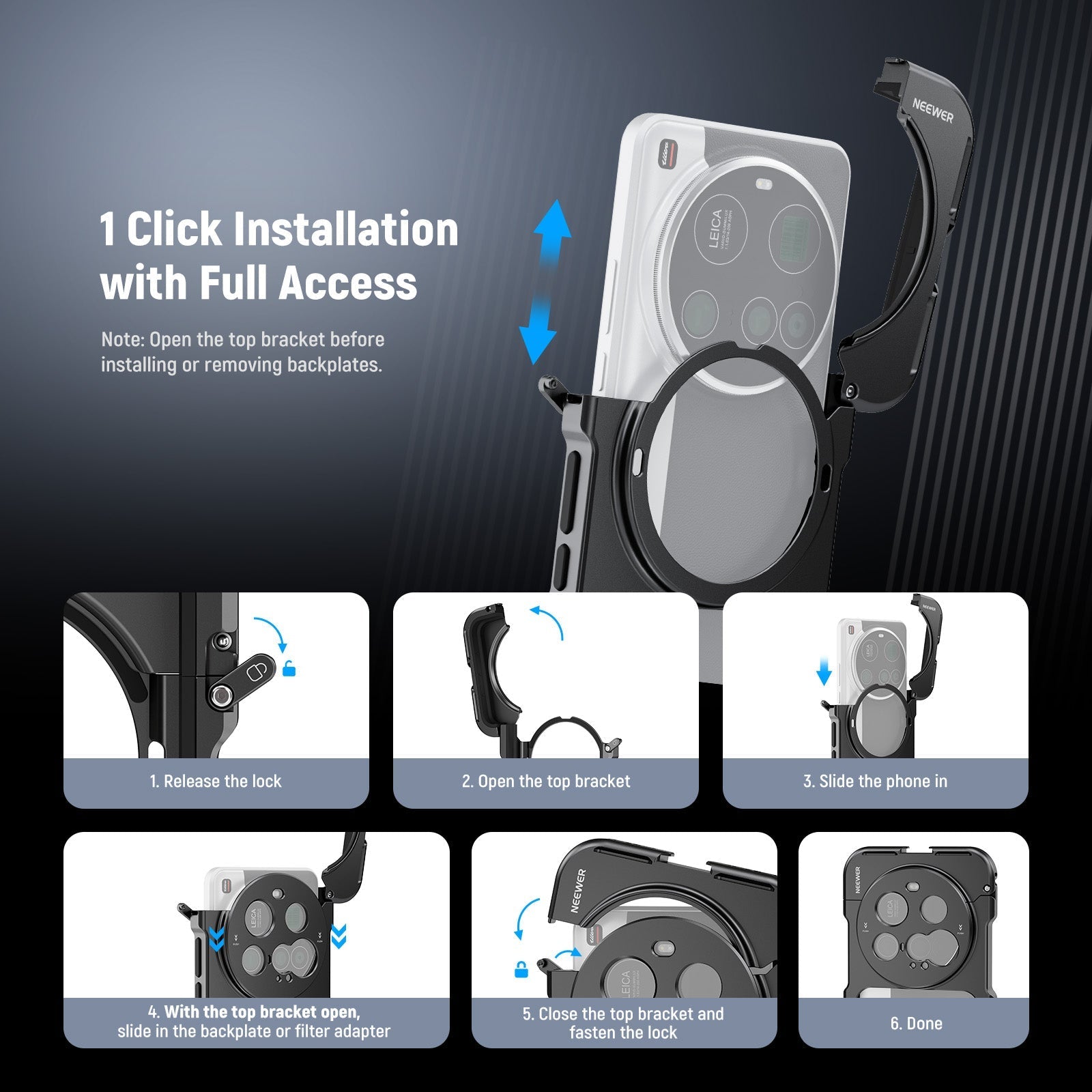 NEEWER PA091 Phone Cage Kit Compatible with Xiaomi 15 Ultra