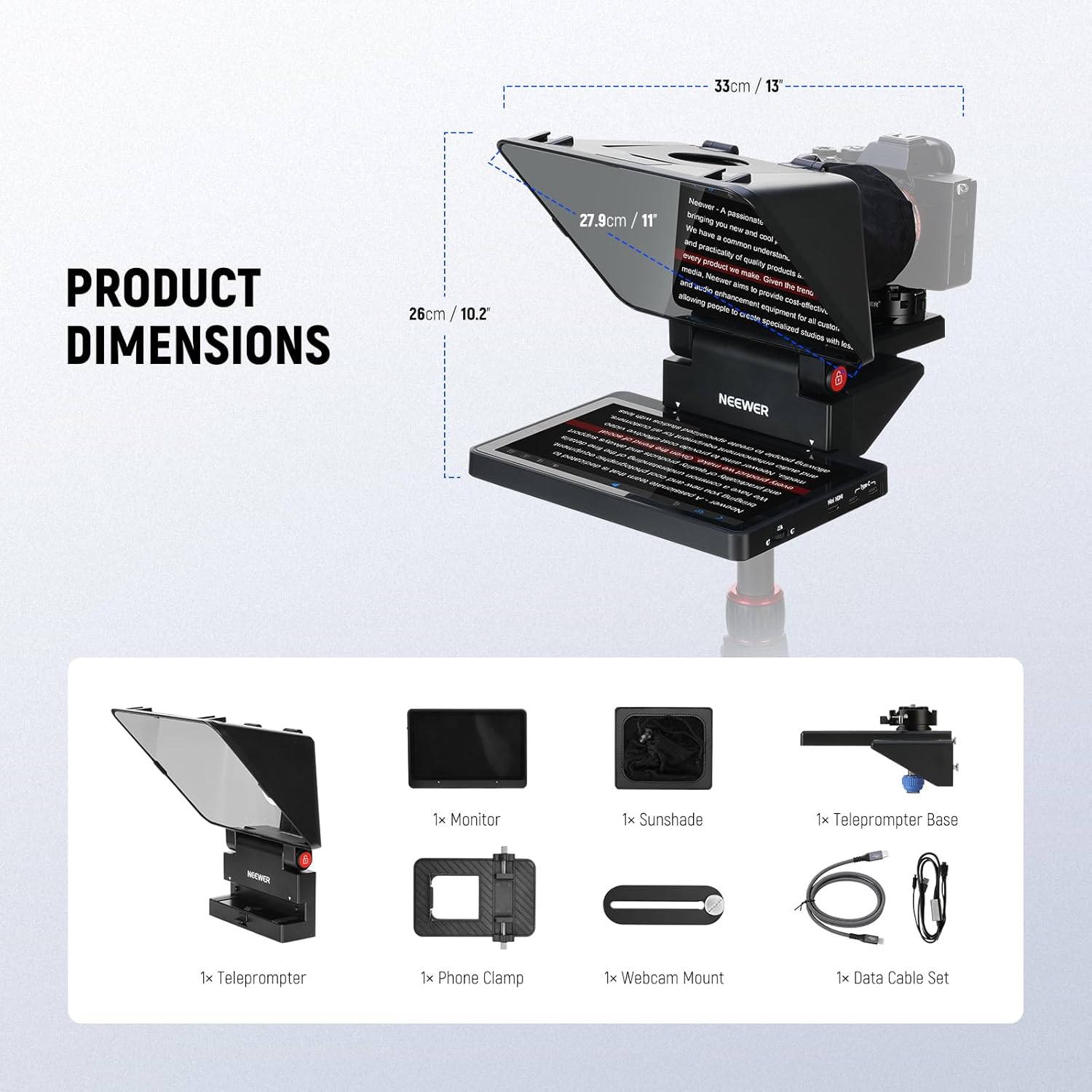 NEEWER X11 2-In-1 Teleprompter with Monitor