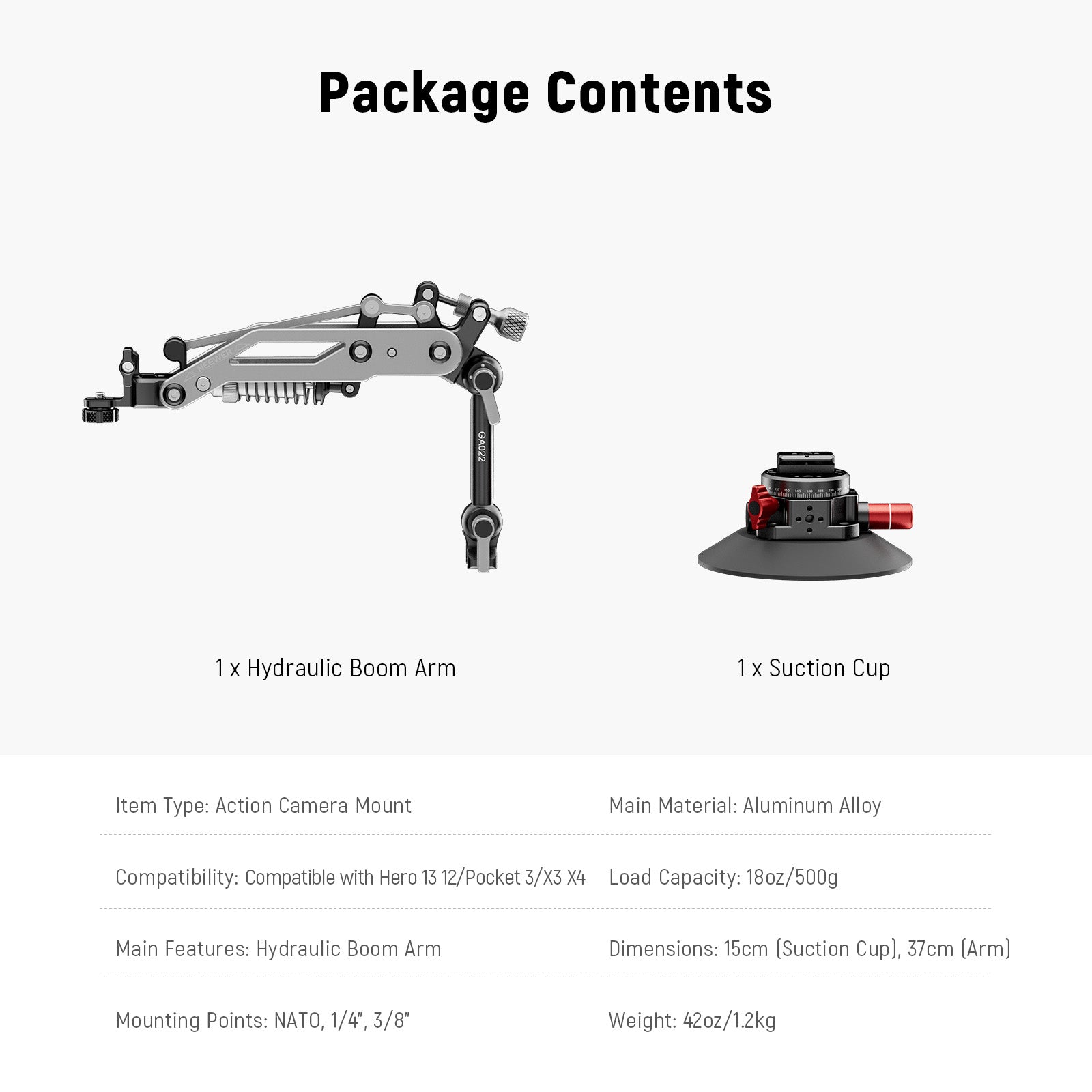 NEEWER GA022 Hydraulic Boom Arm Suction Cup