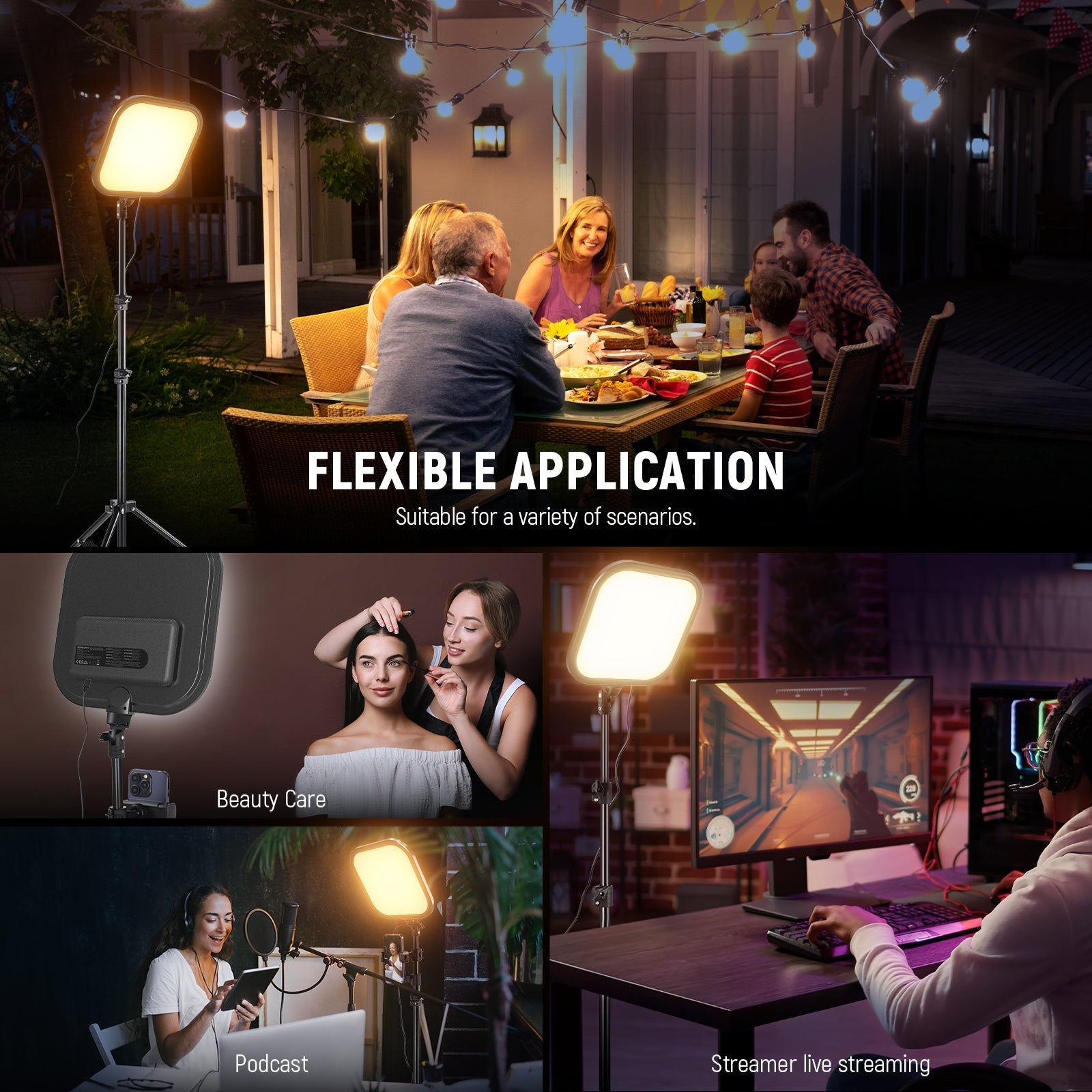 NEEWER BASICS L220 15W 10.8" LED Video Panel Light Kit
