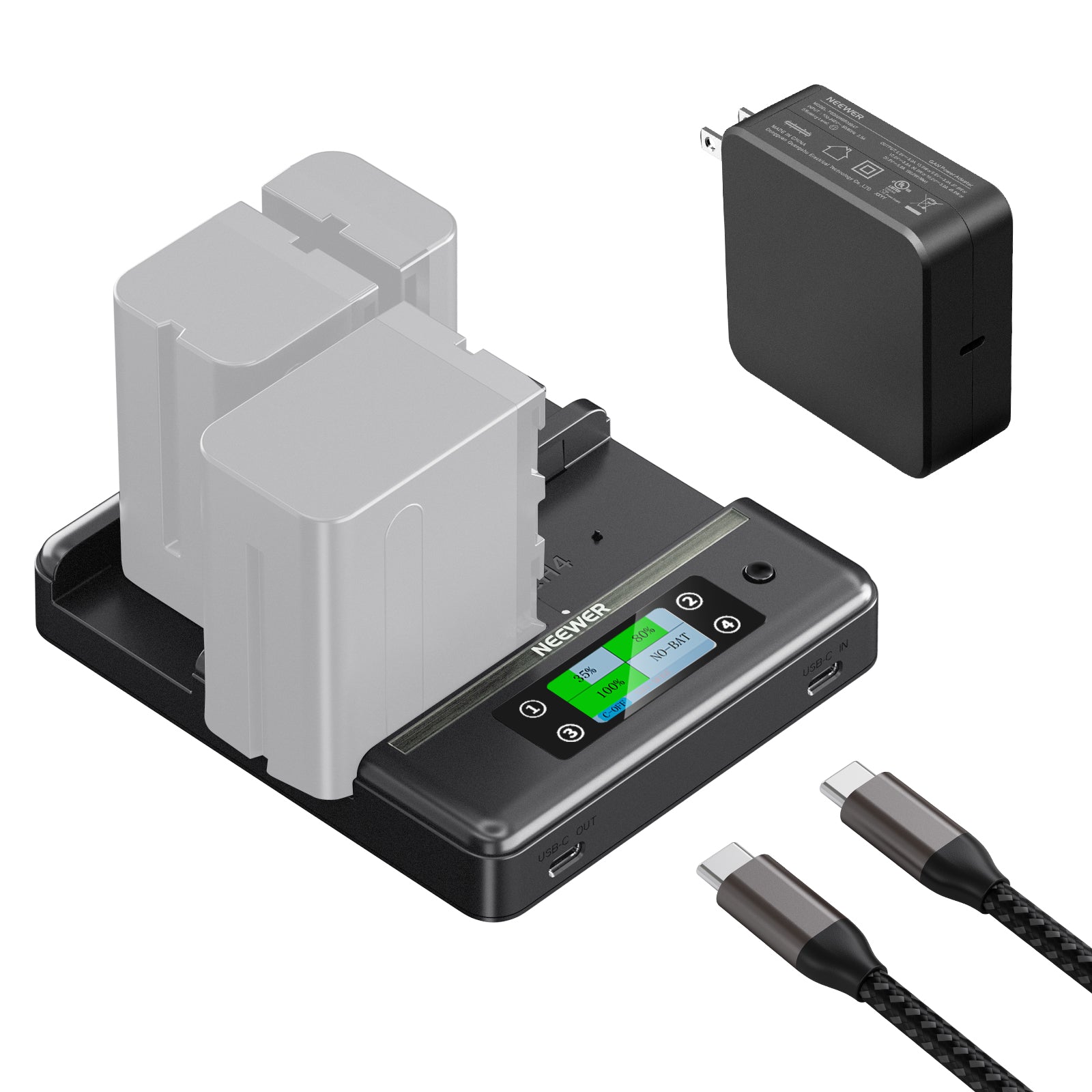 NEEWER NW-F4R 4 Channel Charger for NP-F Series Batteries