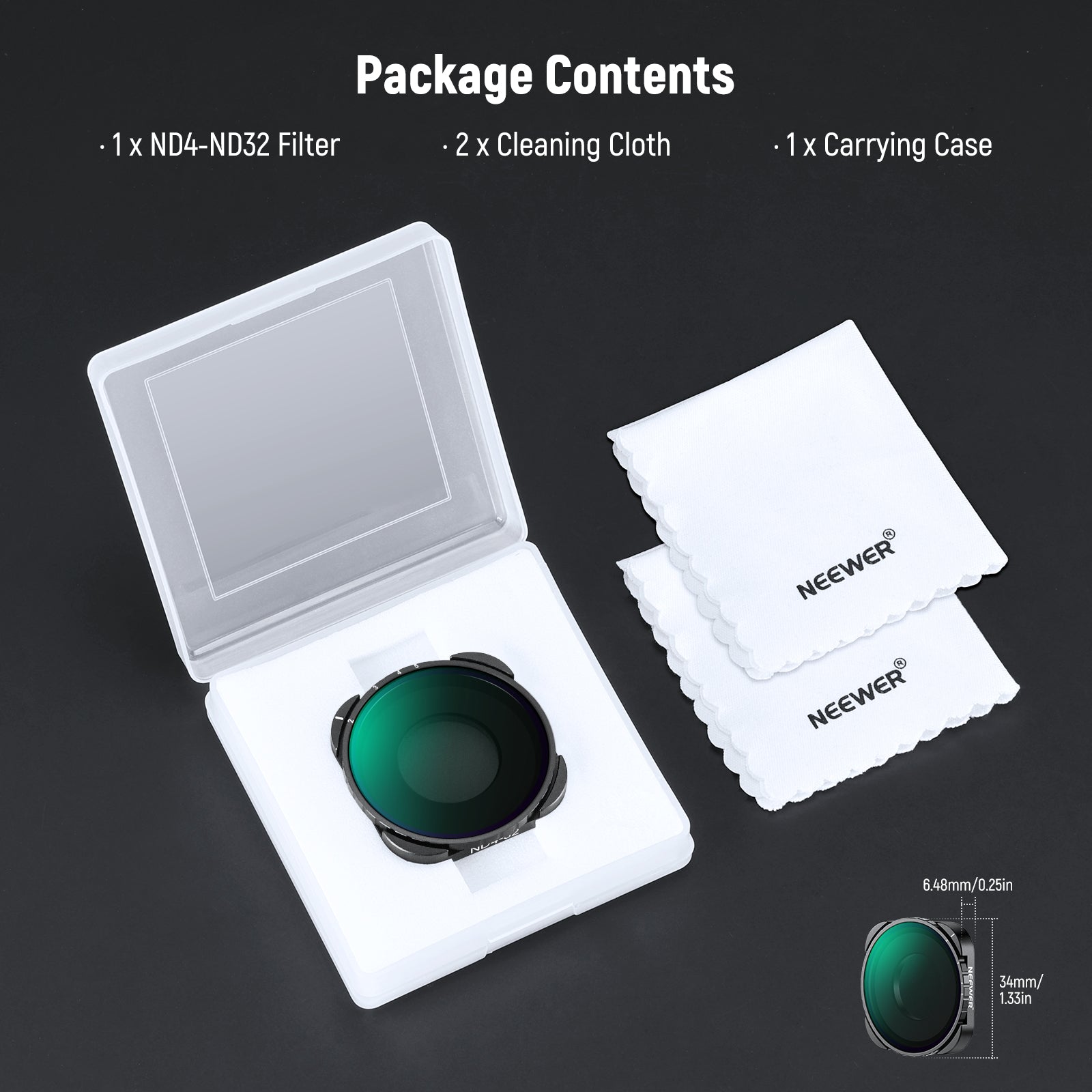 NEEWER Variable ND Filter Compatible with GoPro Hero 13 12 11 10 9