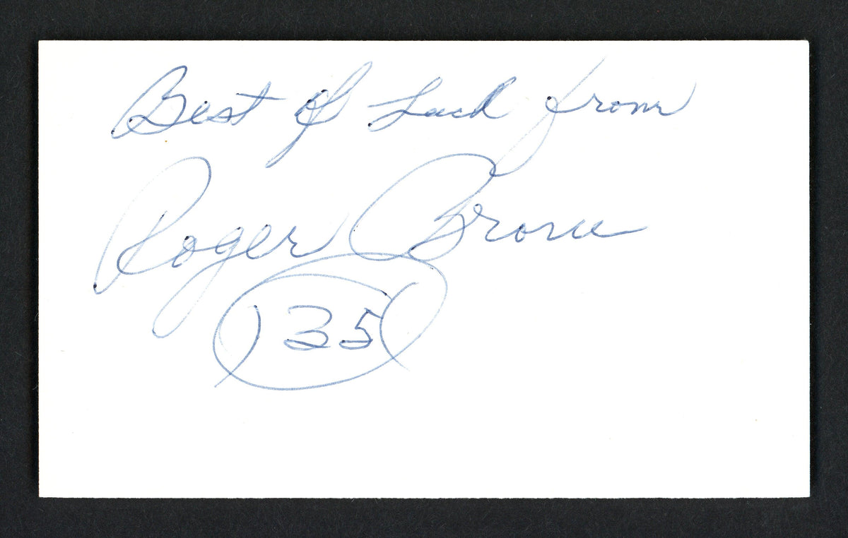 Roger Brown Autographed 3x5 Index Card Indiana Pacers "Best Of Luck" JSA #P68768