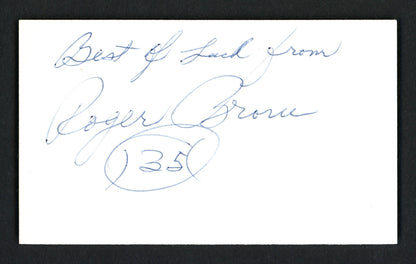 Roger Brown Autographed 3x5 Index Card Indiana Pacers "Best Of Luck" JSA #P68768