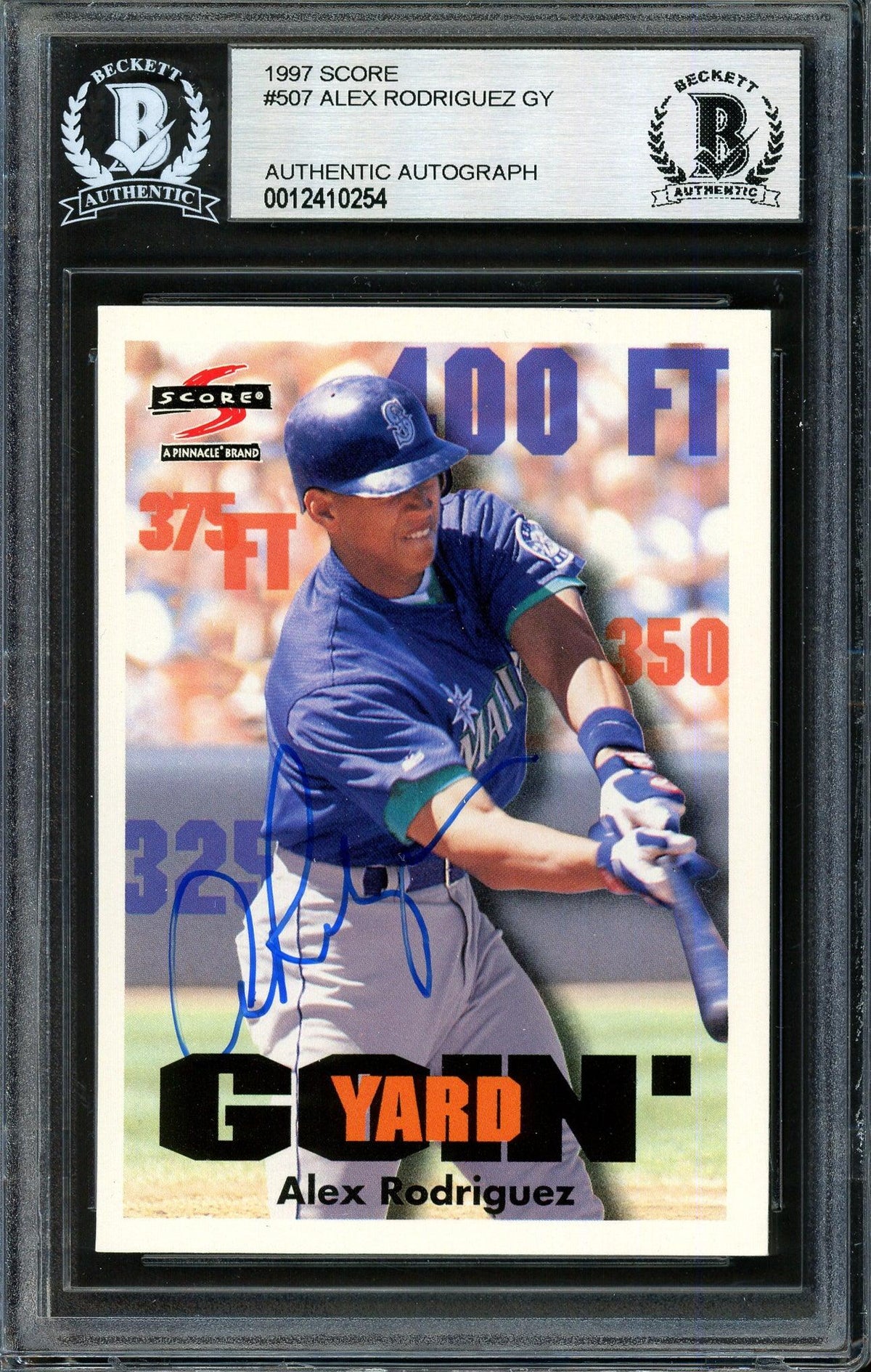 Alex Rodriguez Autographed 1997 Score Goin' Yard Card #507 Seattle Mariners Beckett BAS #12410254