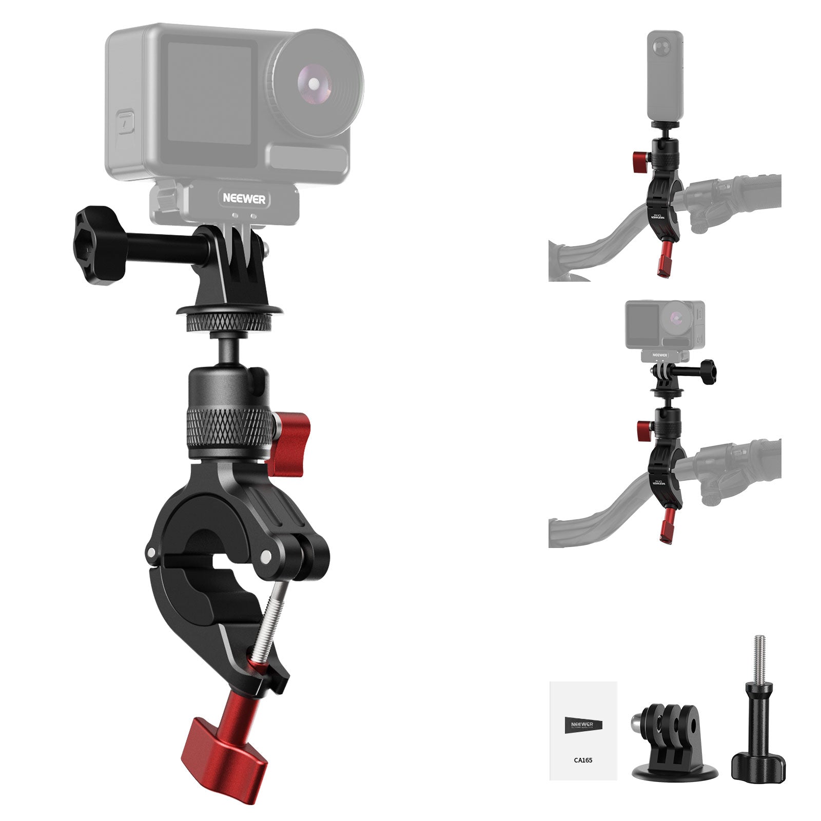 NEEWER CA165 Motorcycle Bike Handlebar Mount For Action Cameras
