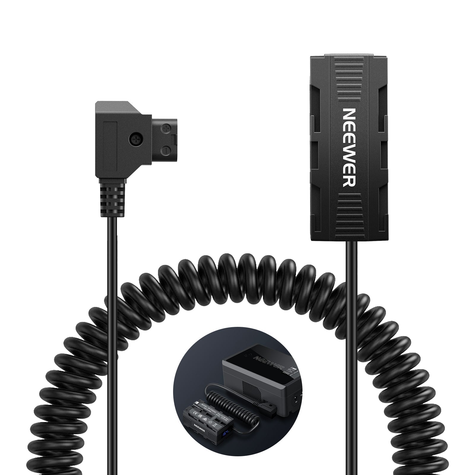 NEEWER VP-F550X2 Dual Sided Dummy Battery Adapter with Display