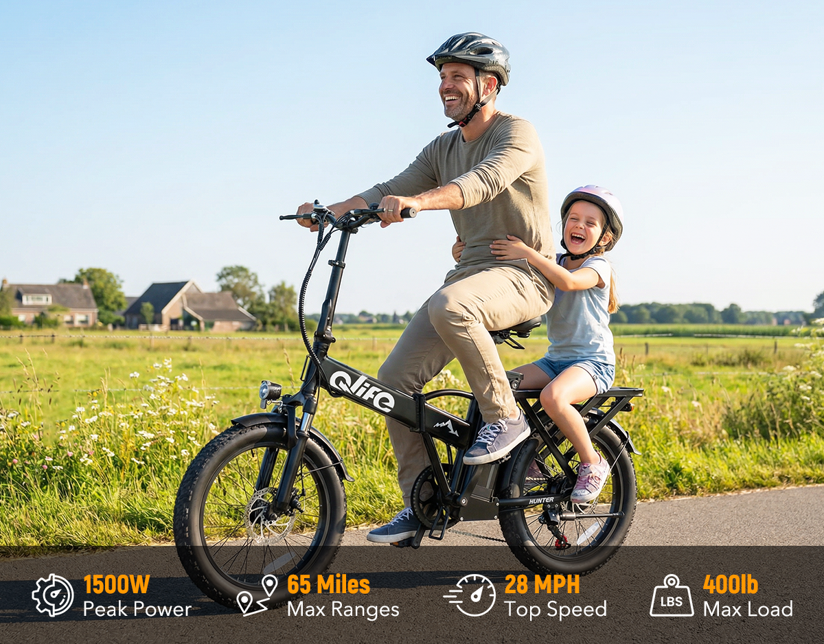 Hunter All-Terrain Folding Electric Bike for Adults