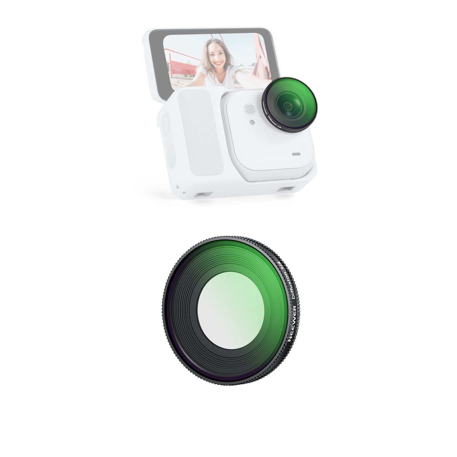 NEEWER UV/CPL/1/4 Black Diffusion Filter For Insta360 GO Ultra