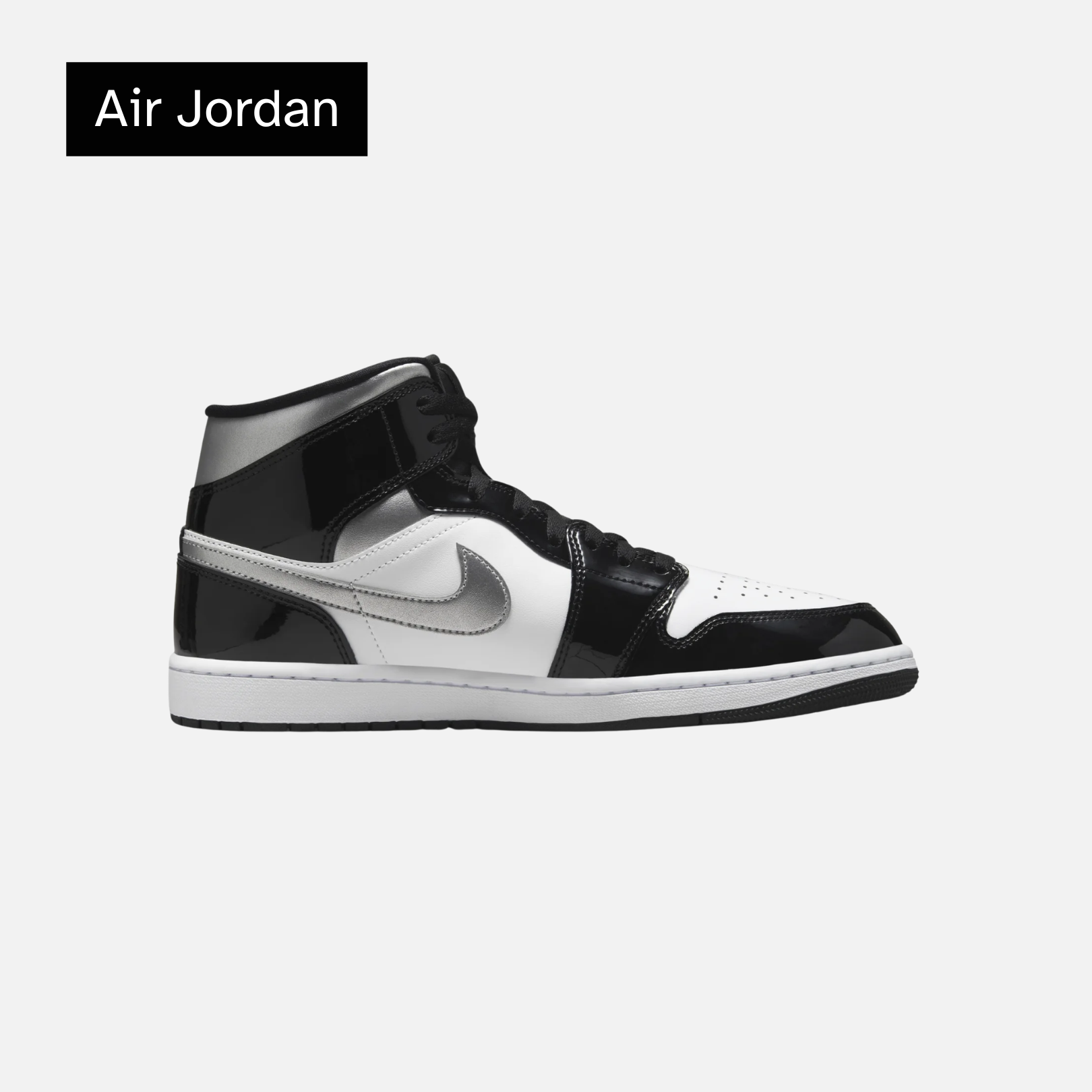 Air Jordan 1 Mid SE 'Black White Metallic Silver'